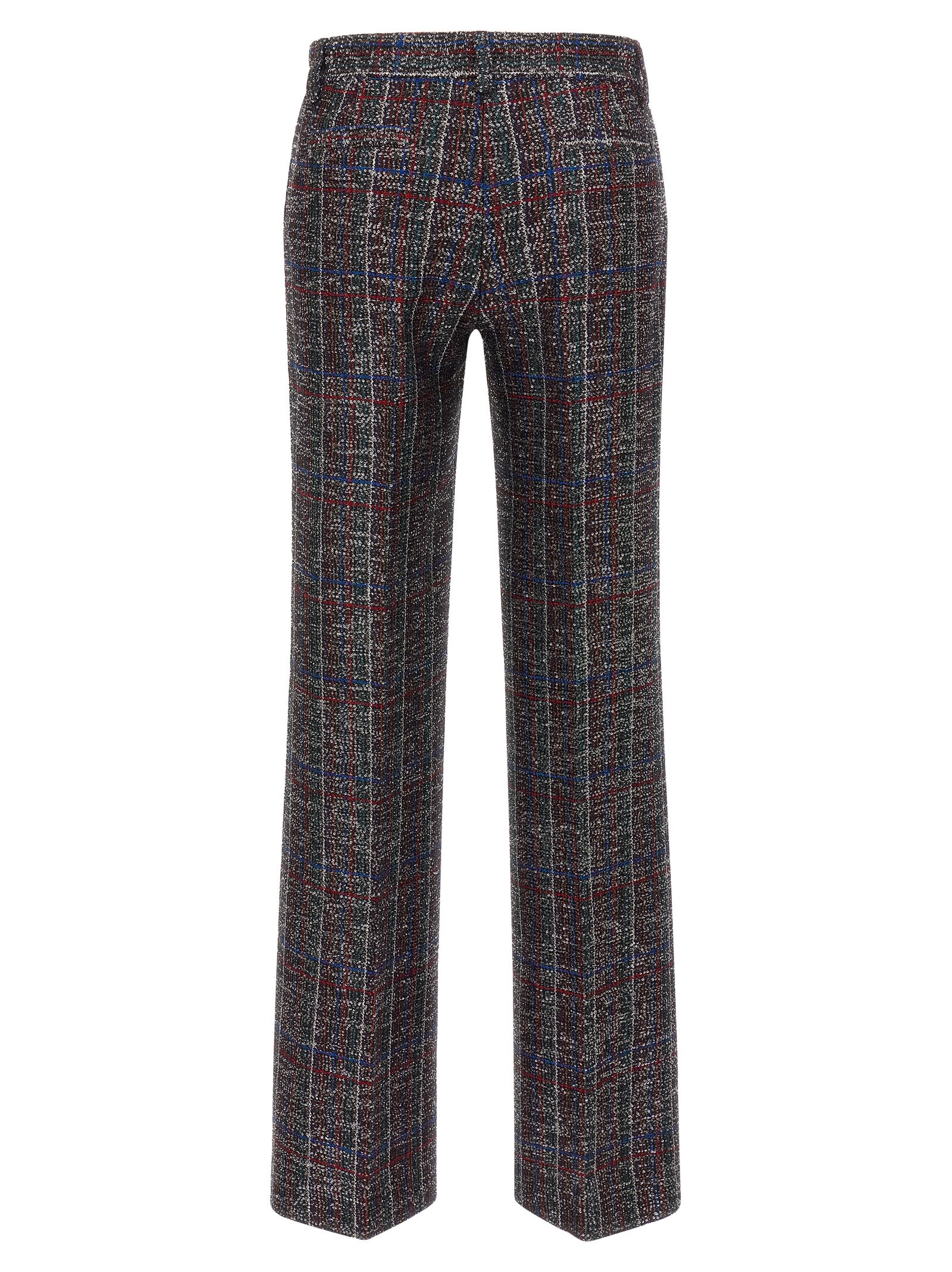 Missoni Tartan Pattern Sequin Straight Leg Trousers In Multi