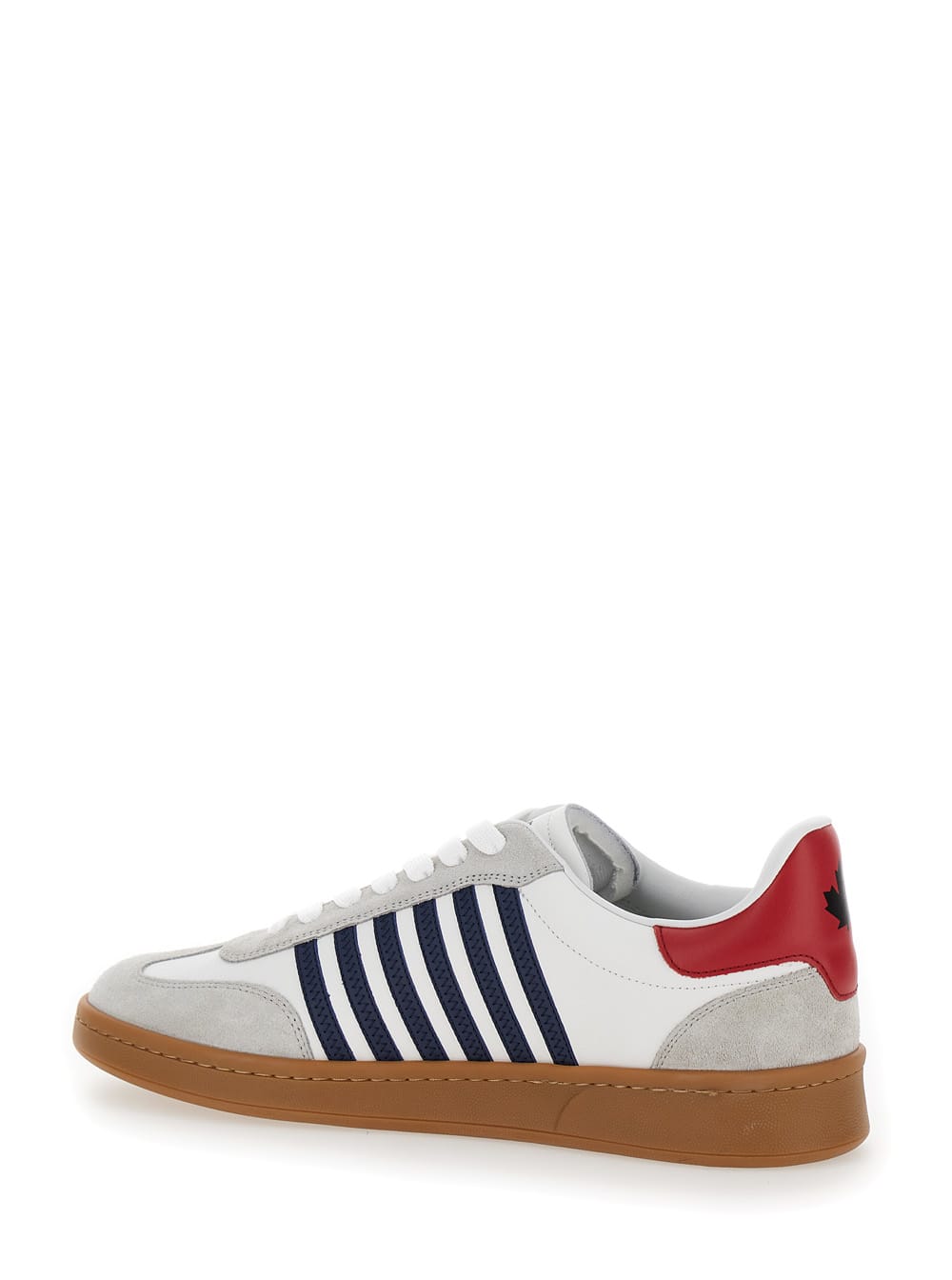 Shop Dsquared2 Multicolor Low Top Sneakers With Contrasting Bands In Leather Man