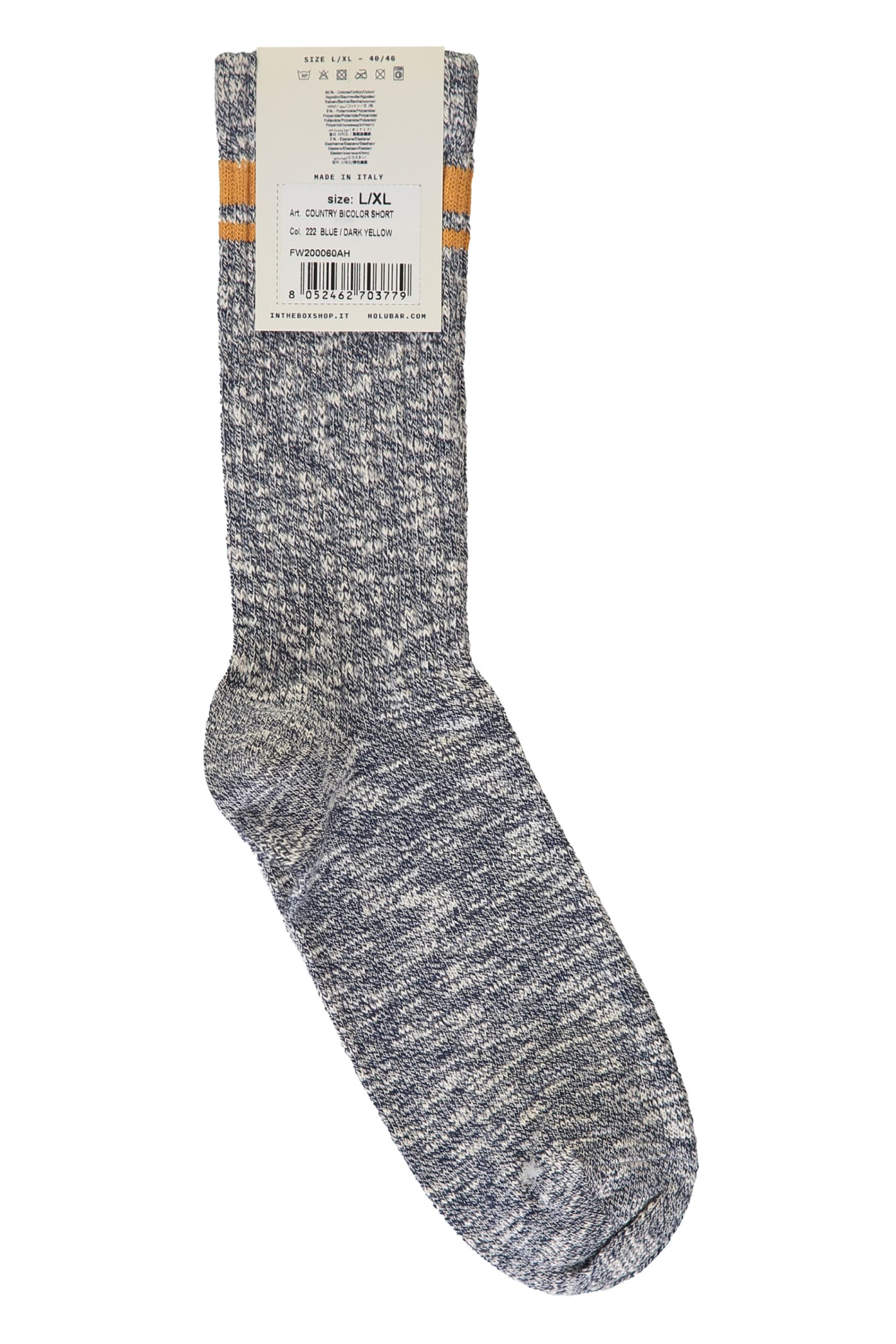 Shop Holubar Cotton Socks In Blue