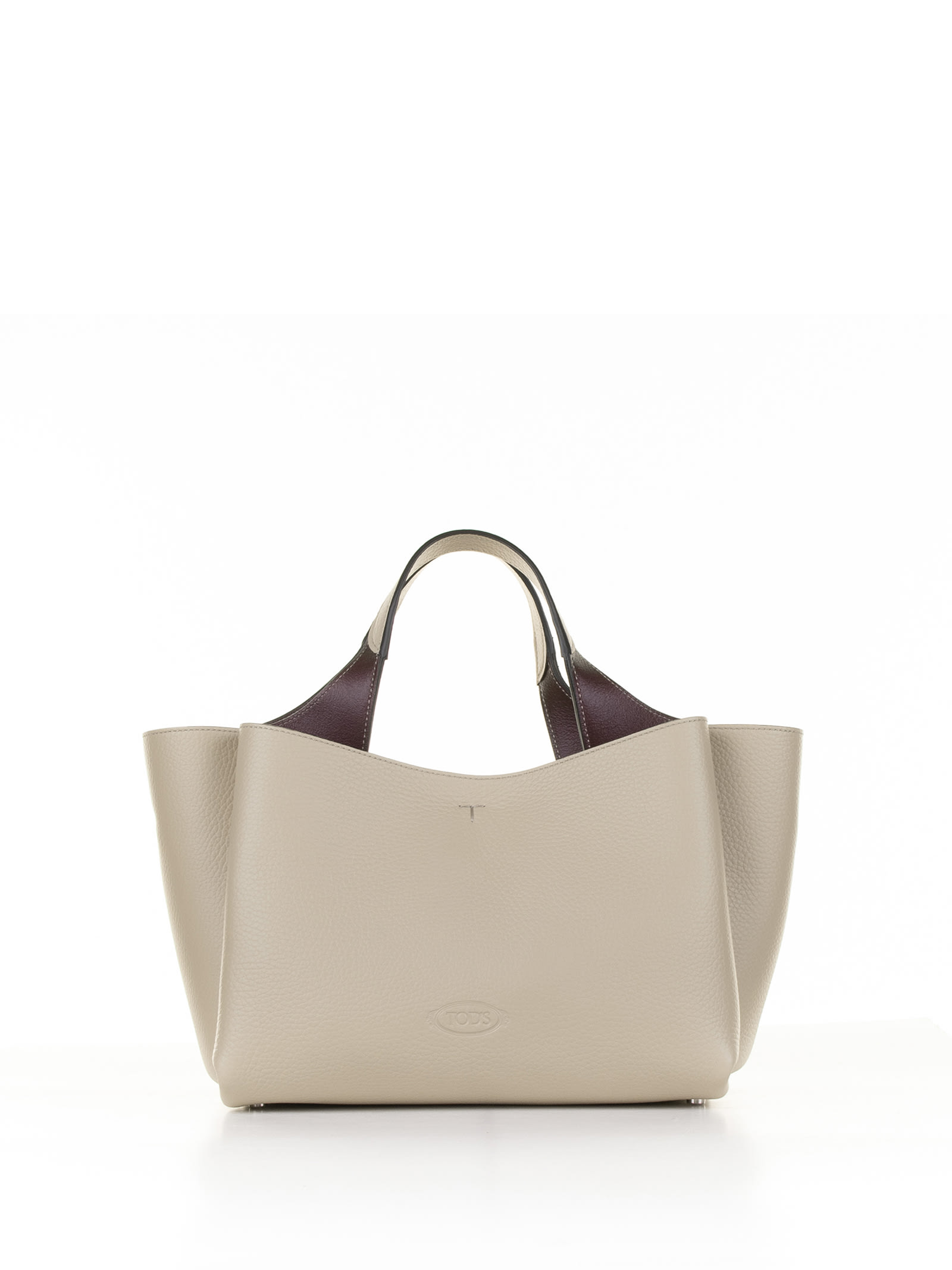 Tod's Mini Leather Bag With Shoulder Strap In Naturale