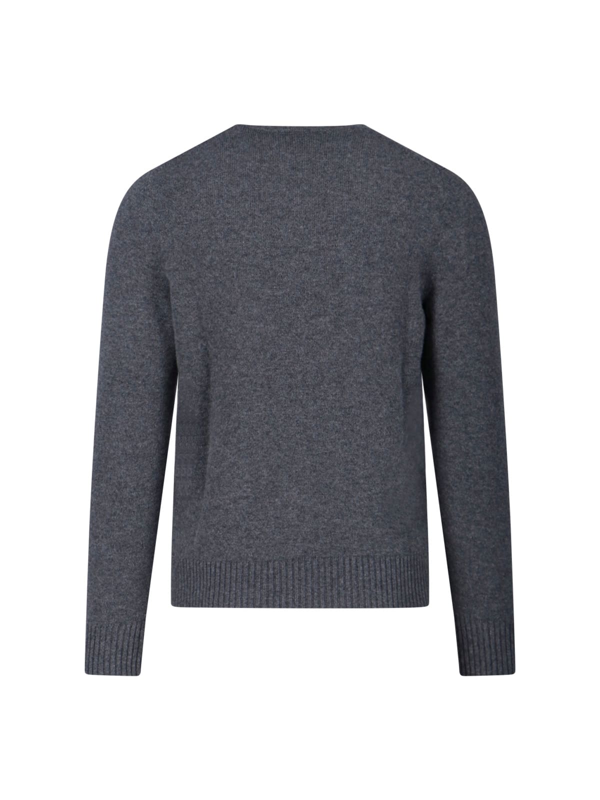 Drumohr Ribbed Hem Long Sleeve Crew Neck Sweater In Gray