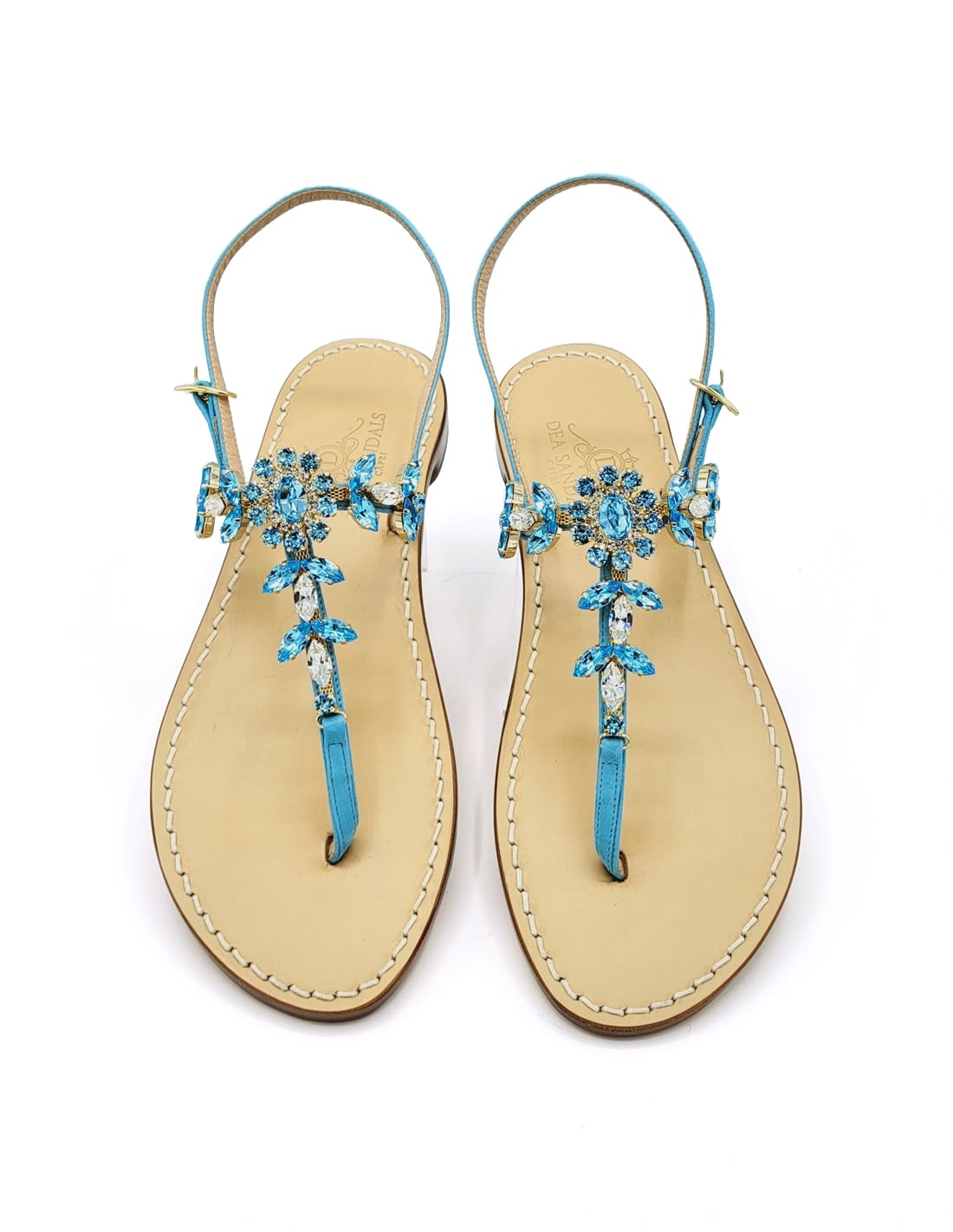 Dea Sandals Marina Grande Turquoise Jewel Sandals In Turquoise, Seawater, Crystal