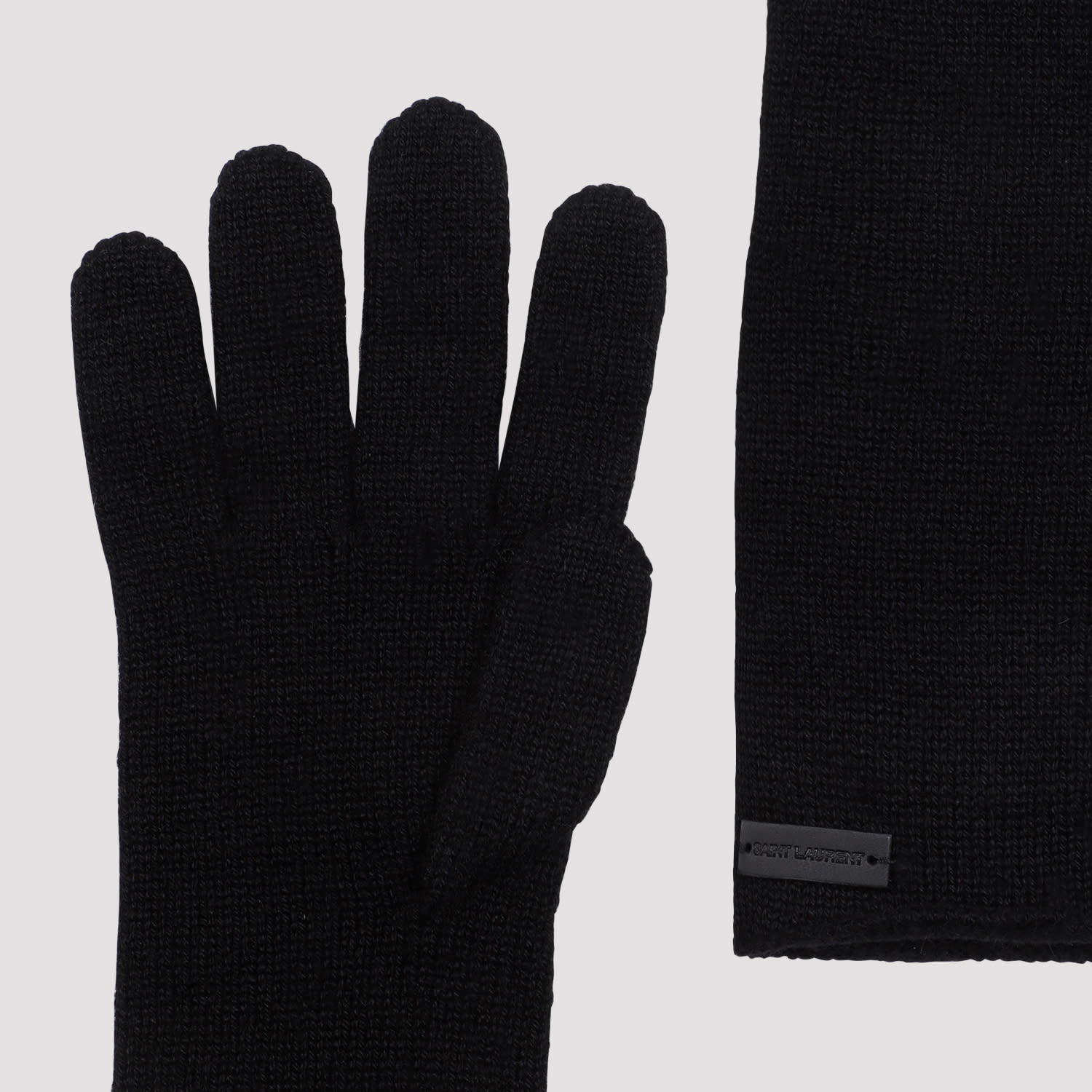 Shop Saint Laurent Cashmere Gloves In Black