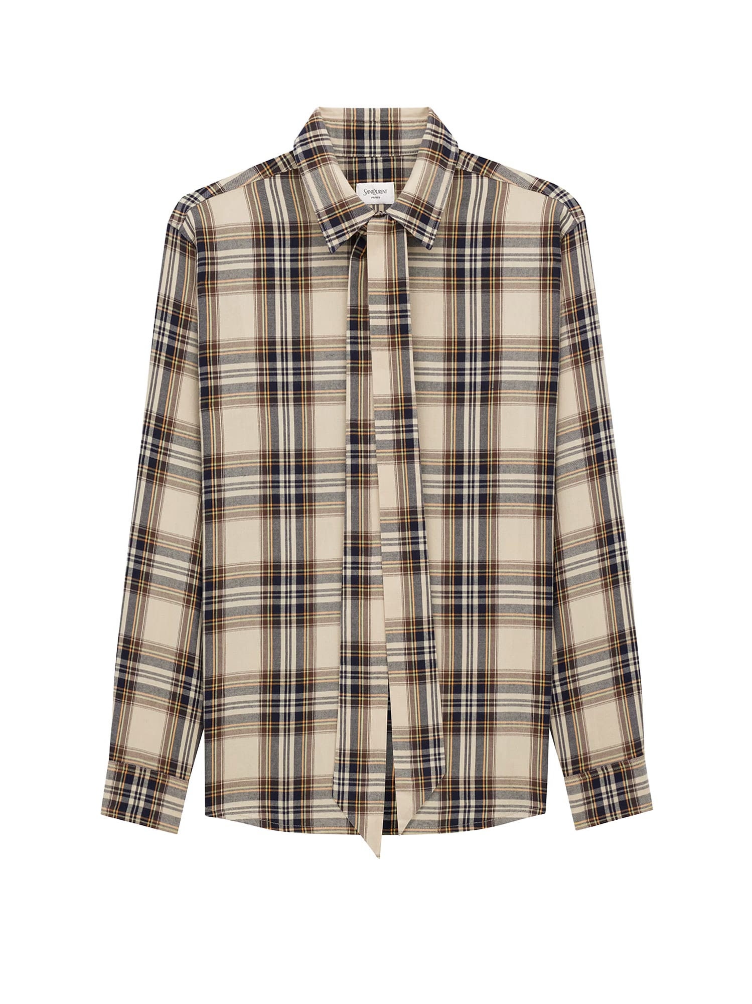 Cotton Tartan Lavallière Shirt