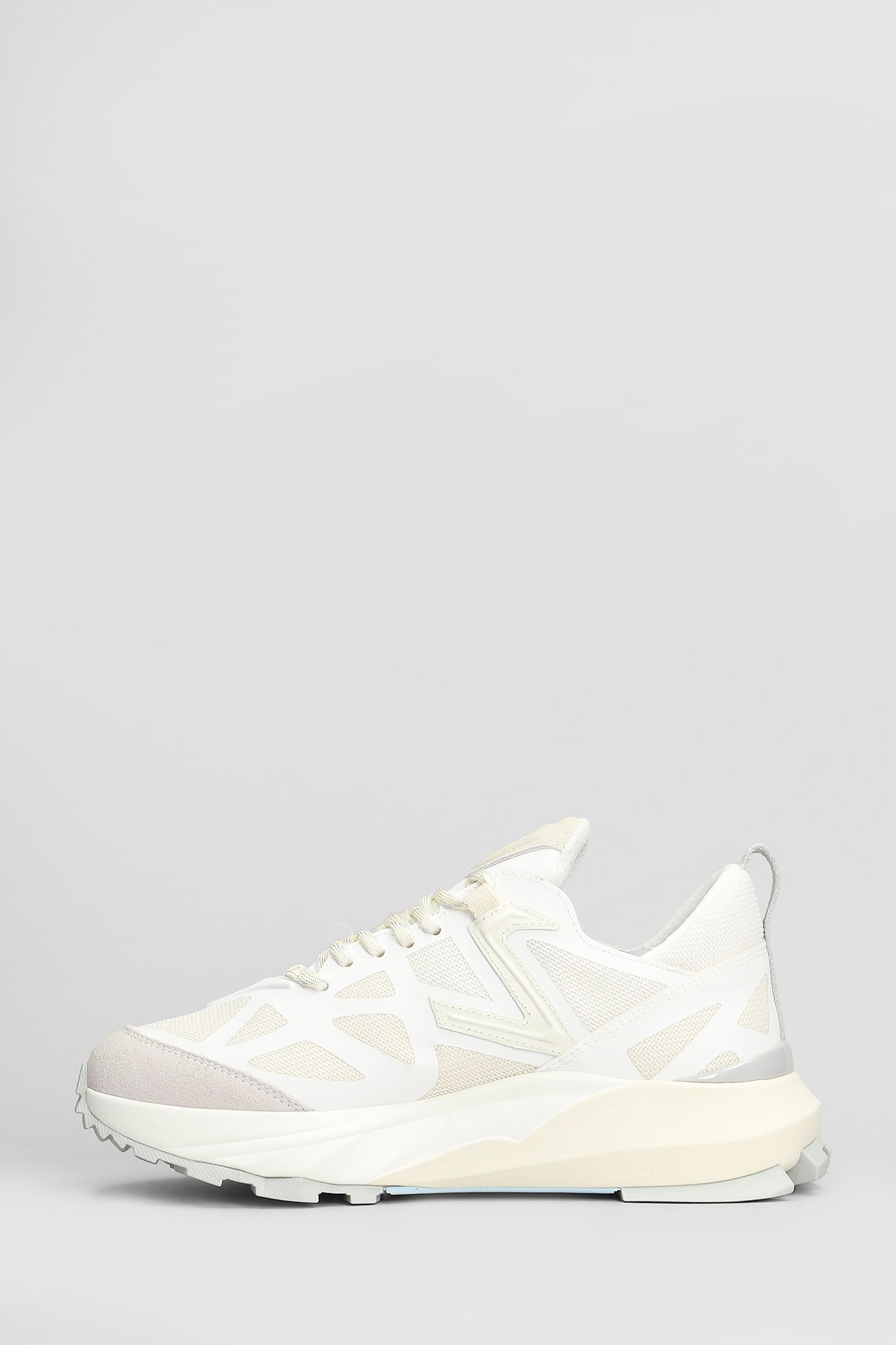 Philippe Model Rocx Low Sneakers In White Fabric In White
