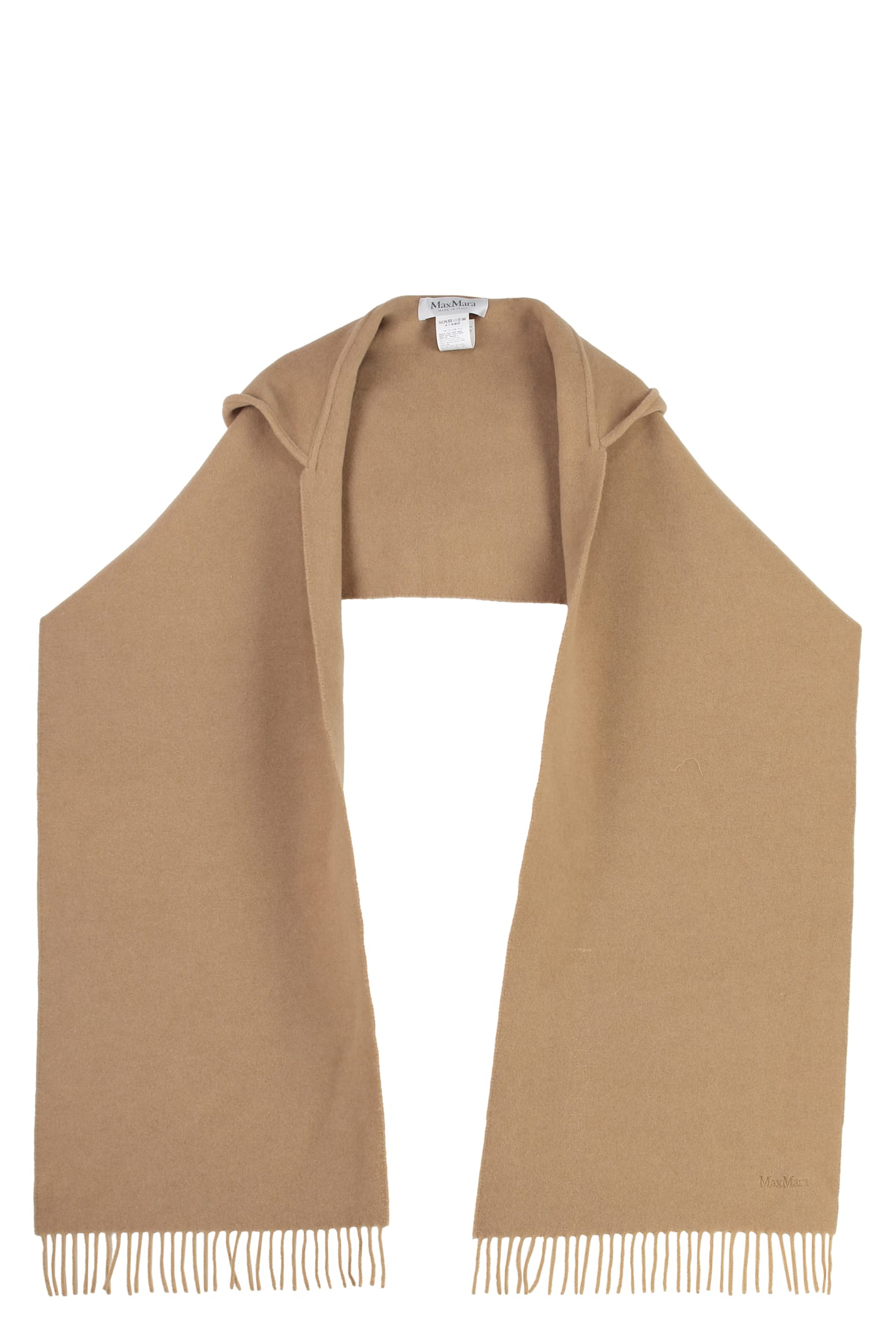 Max Mara Zena Hood Scarf In Camel