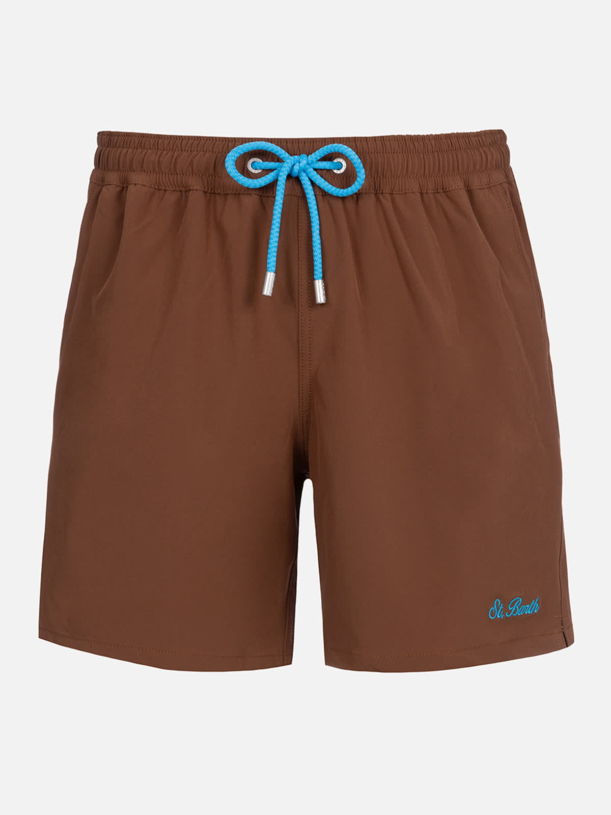 MC2 SAINT BARTH MAN BROWN COMFORT SWIM SHORTS 