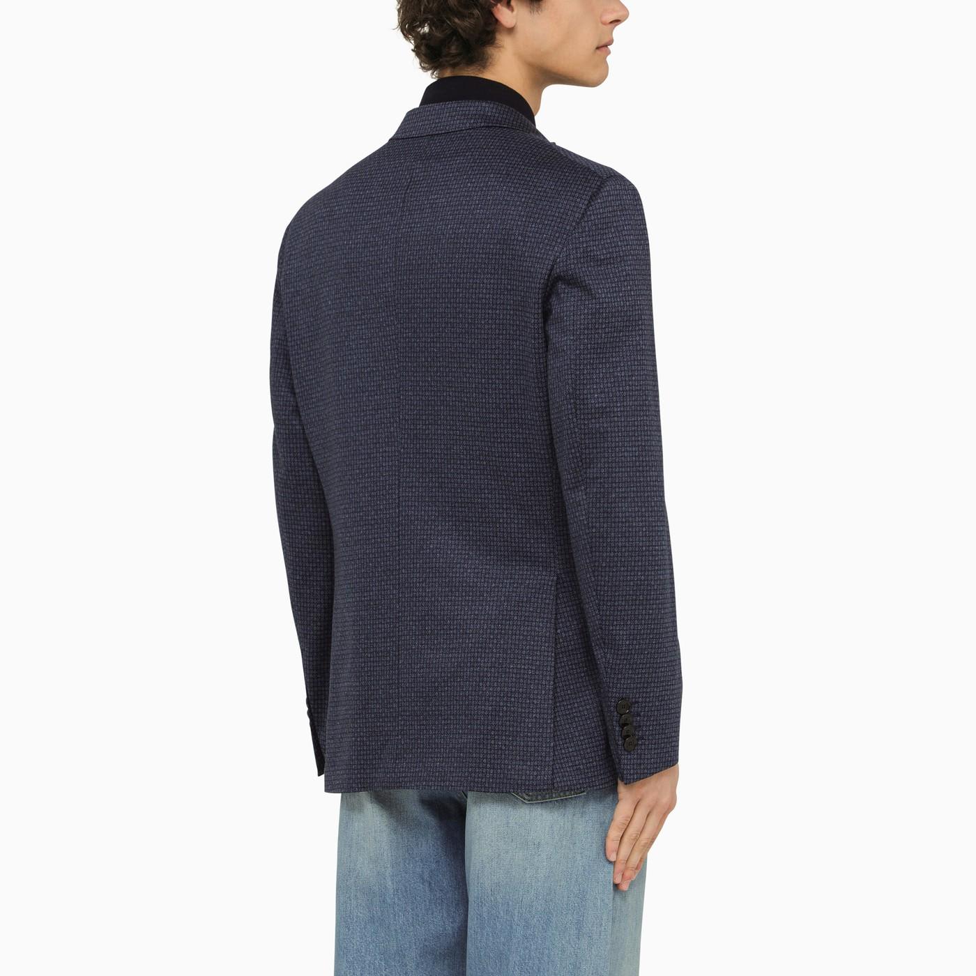 Shop Etro Blue Jacquard Single-breasted Jacket