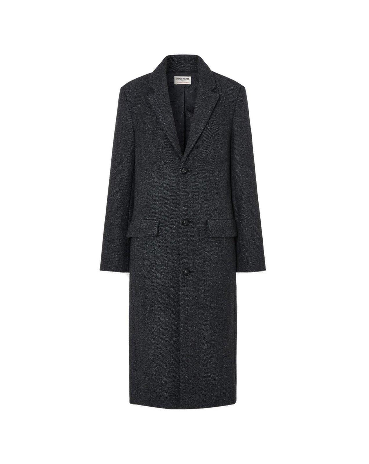 Shop Zadig &amp; Voltaire Mio Single-breasted Coat In Grey