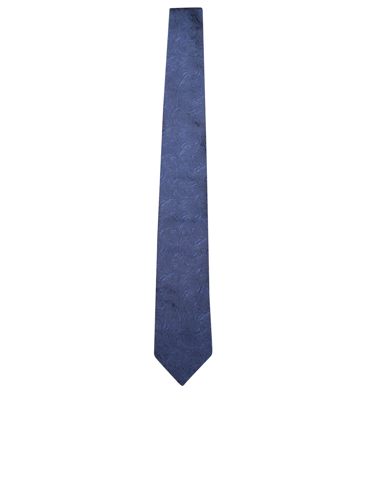 Shop Brunello Cucinelli Paisley Motif Blue Tie