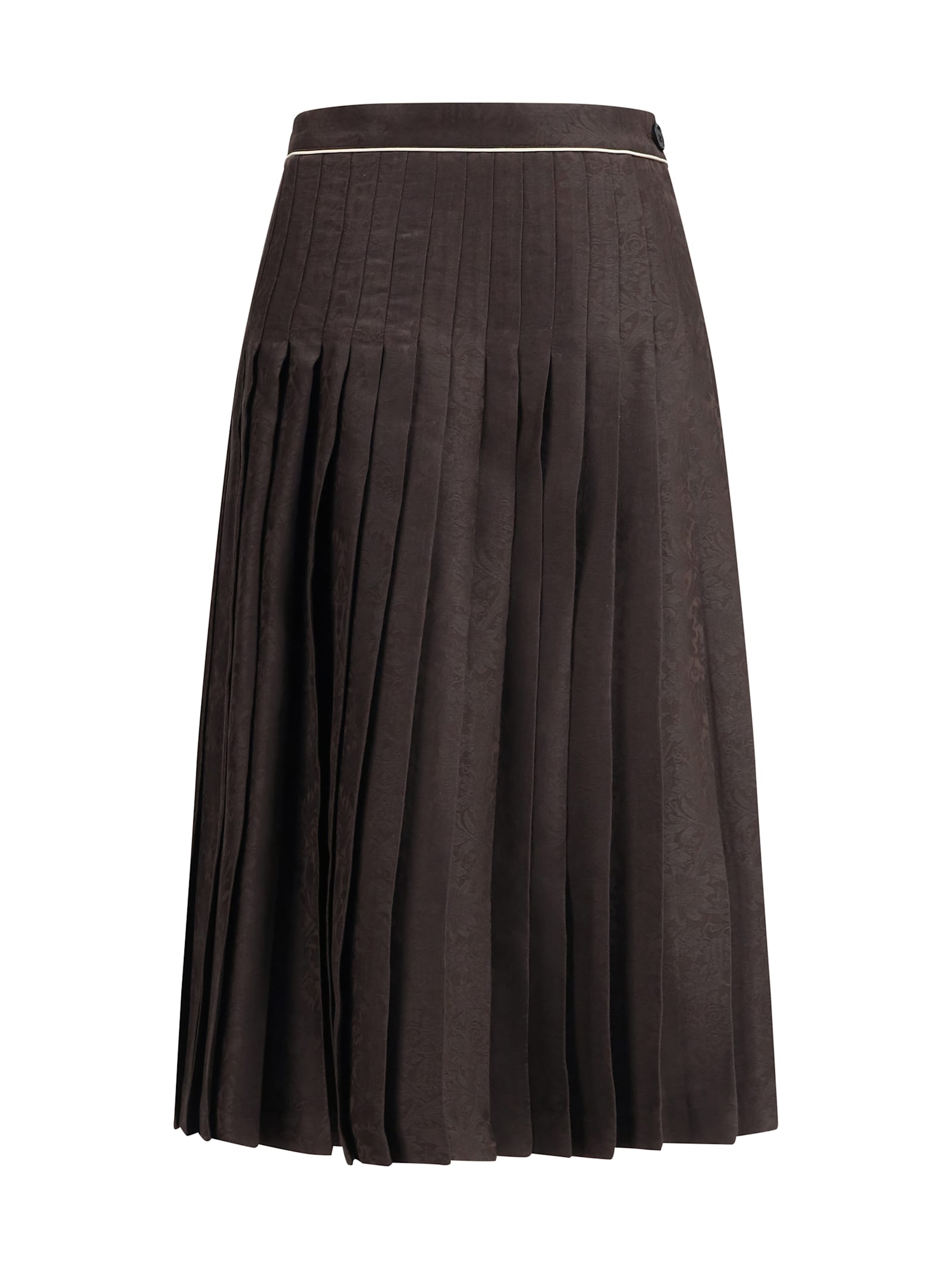 Burberry Women Sunflower Pleated Silk Skirt In Brown