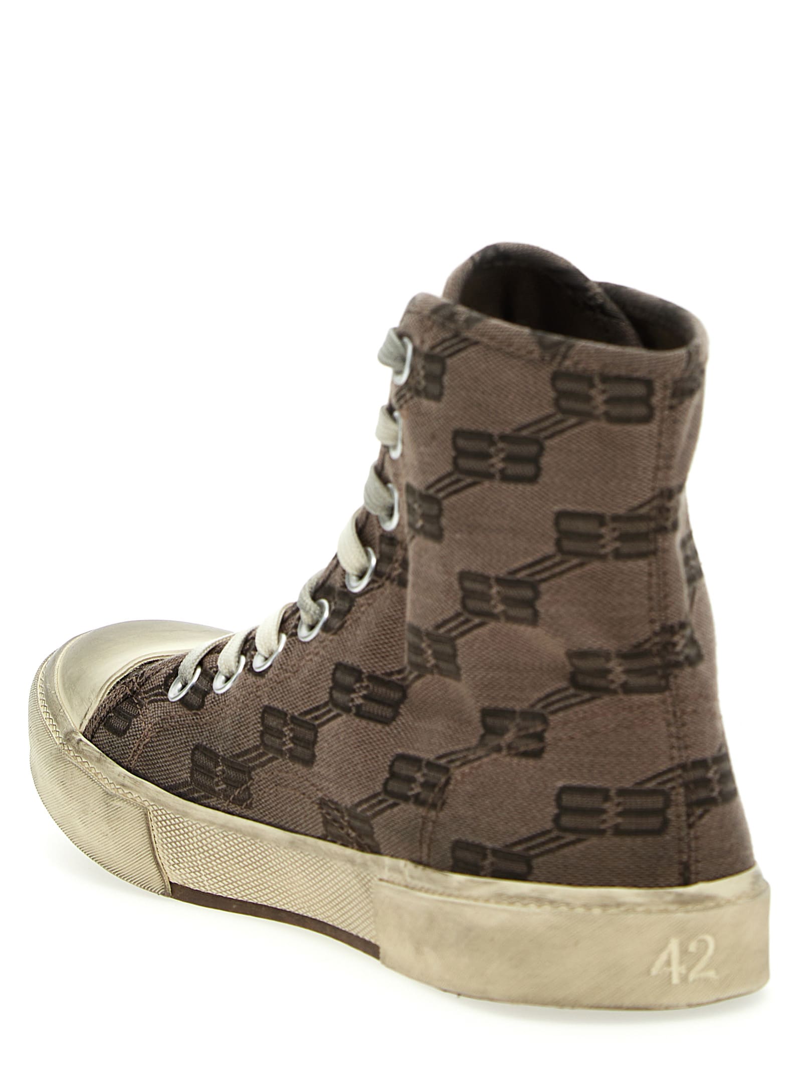 Shop Balenciaga Sneaker Paris High Top In Brown