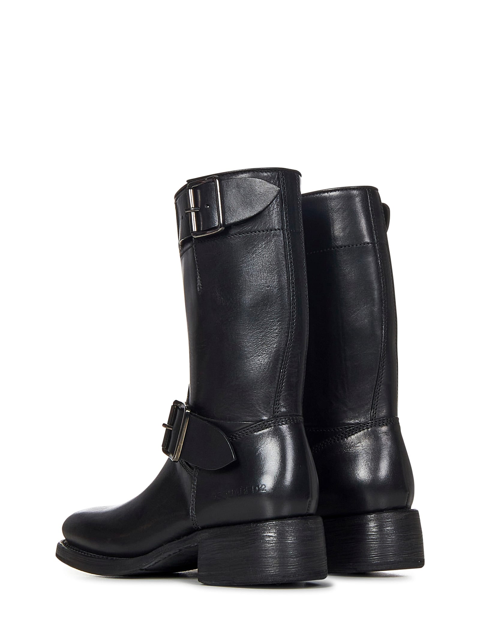 Shop Dsquared2 Harley Biker Boots In Black