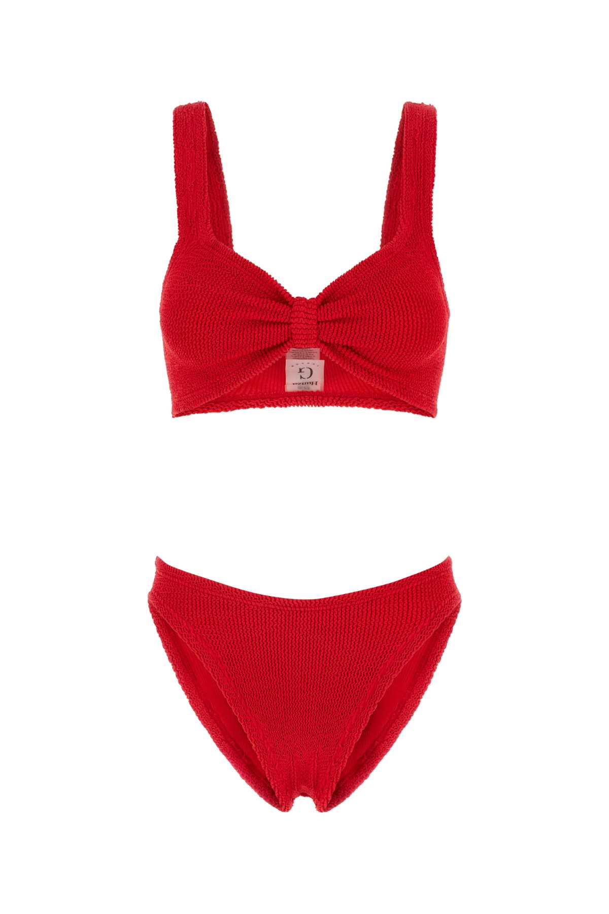 Shop Hunza G Red Stretch Nylon Bonnie Bikini