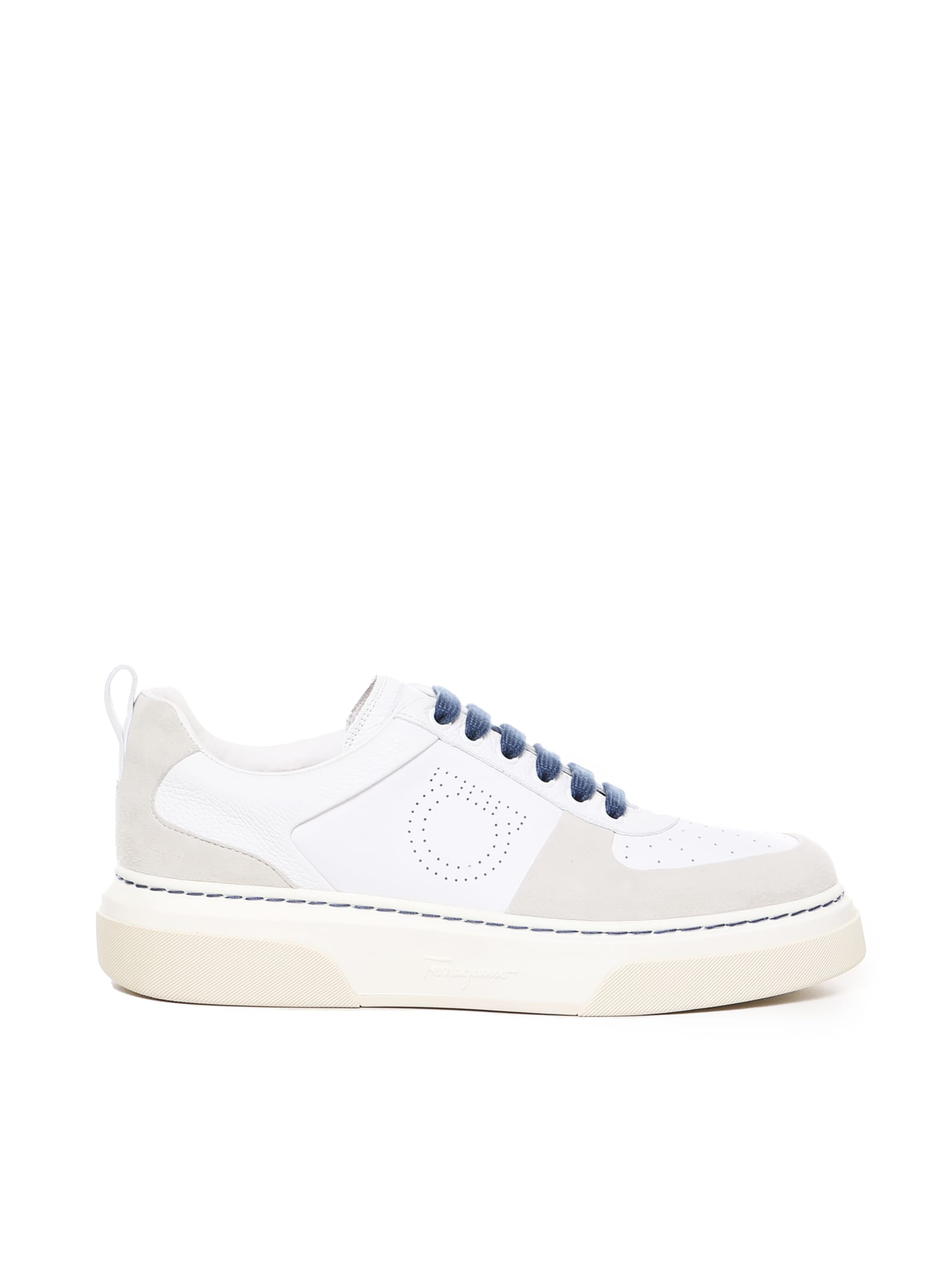 Shop Ferragamo Sneakers In Calfskin In White