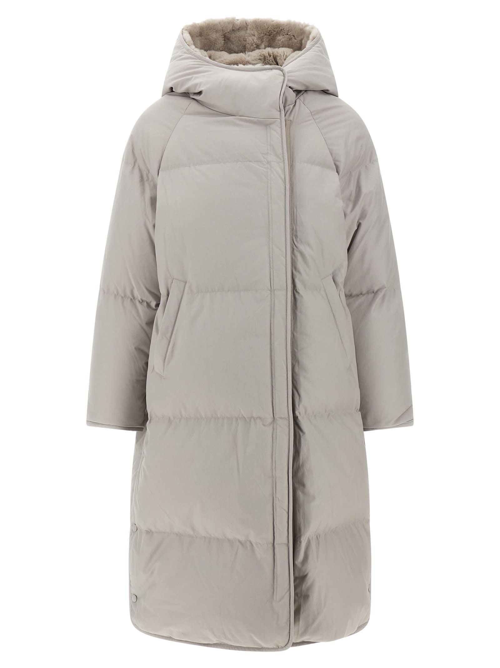 Salomon Sheraling Insert Down Jacket In Gray