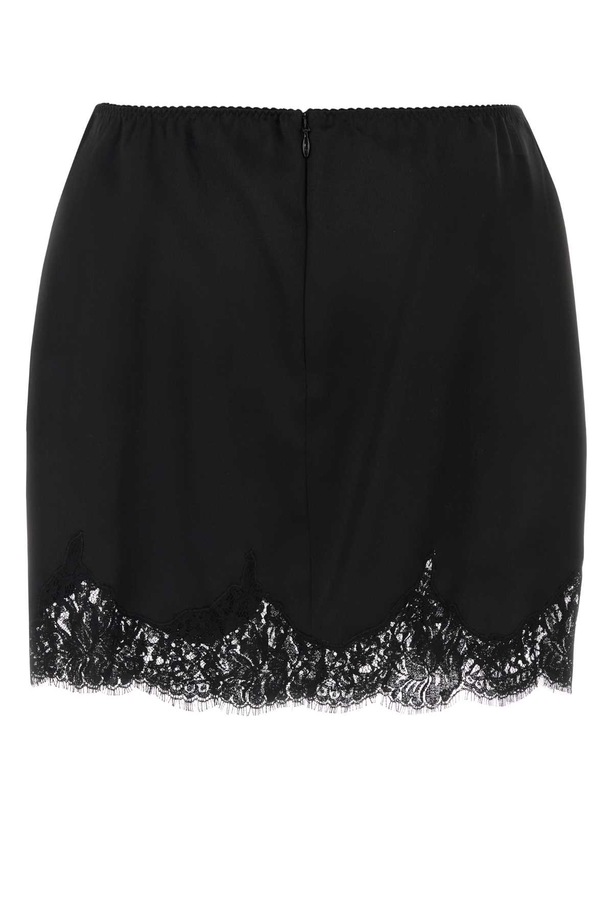 Dolce & Gabbana Black Satin Mini Skirt In Black