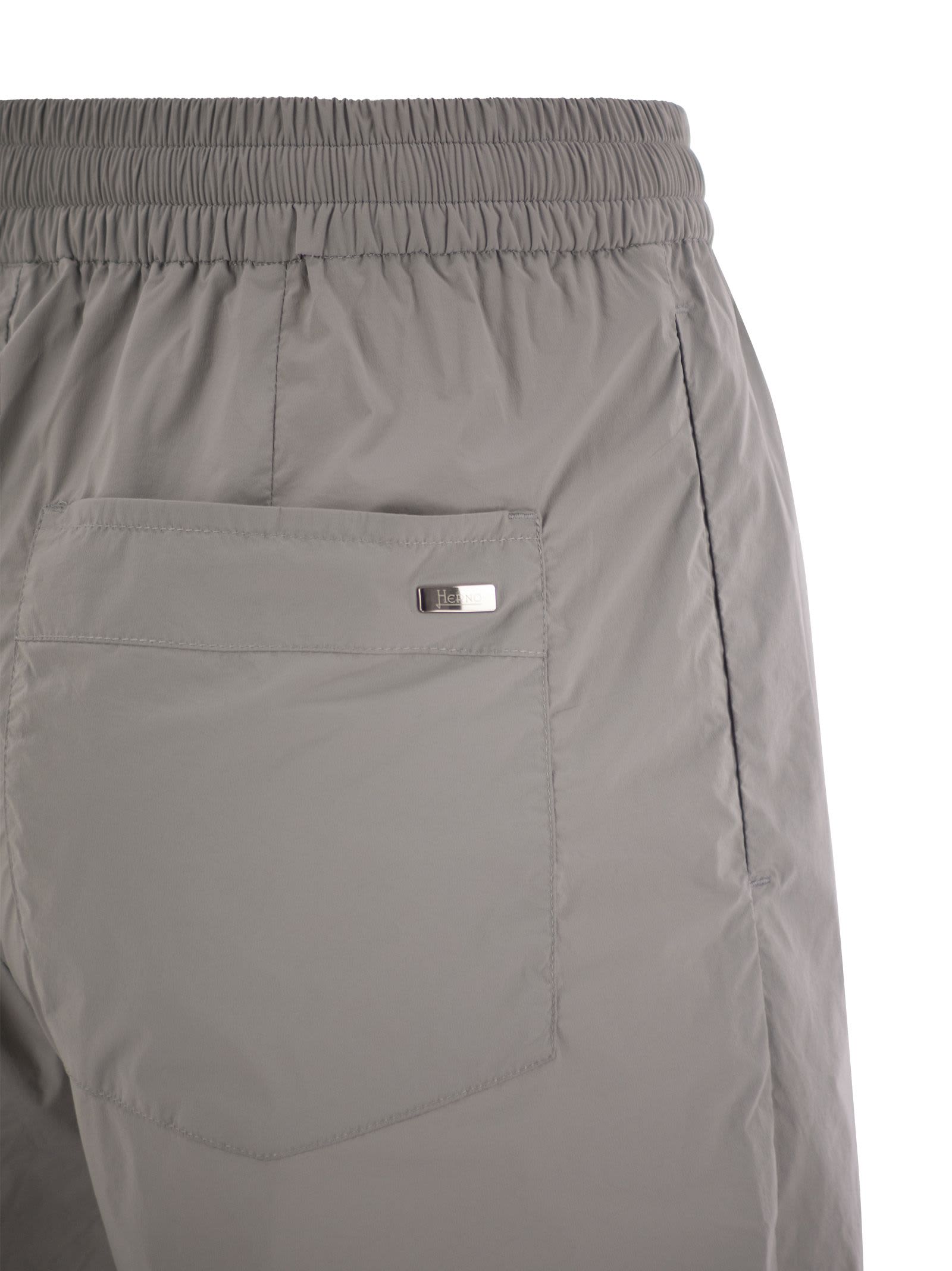 Shop Herno Stretch Nylon Trousers In Light Grey