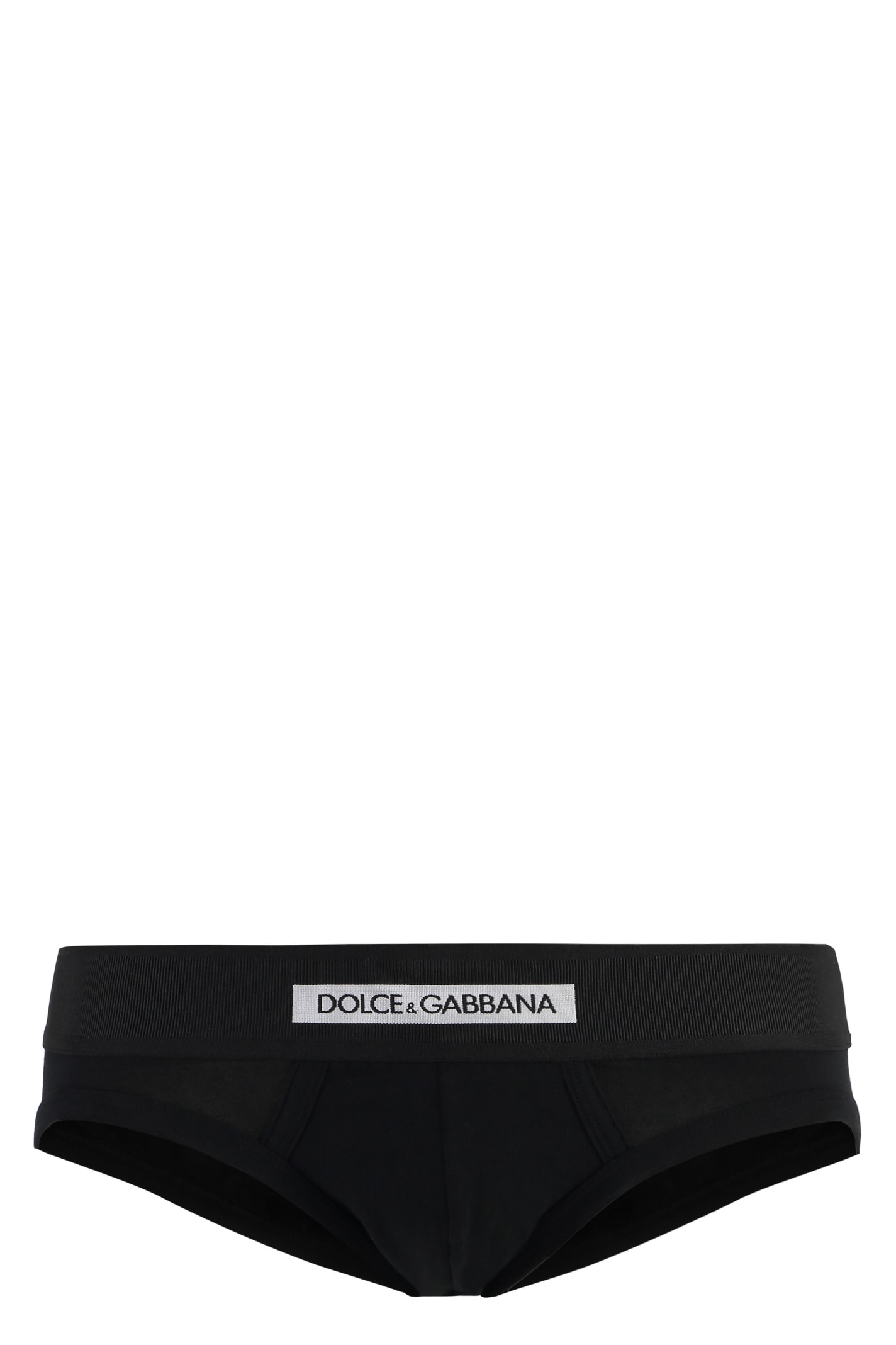 Shop Dolce & Gabbana Plain Color Briefs In Black