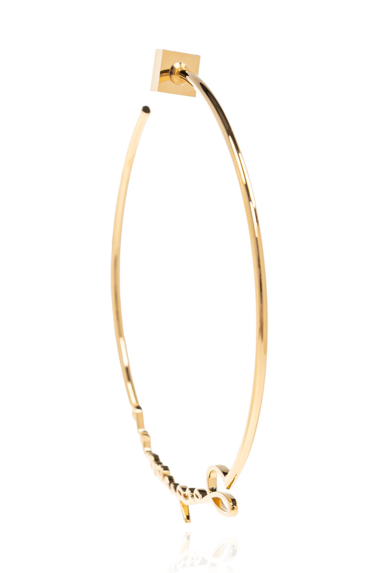 Jacquemus Logo-lettering Hoop Earrings In Gold