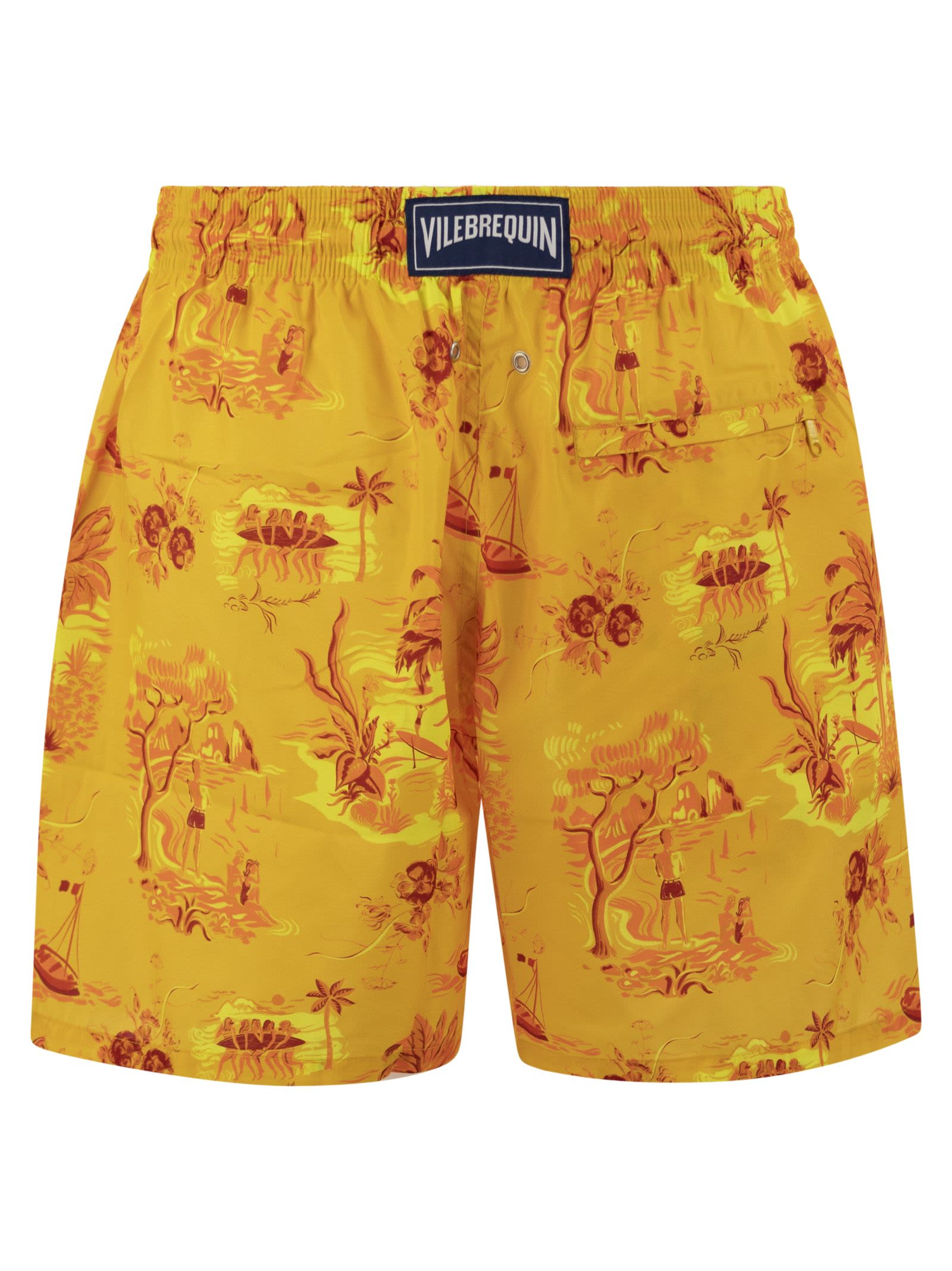 Shop Vilebrequin Ultralight And Foldable Beach Shorts In Yellow