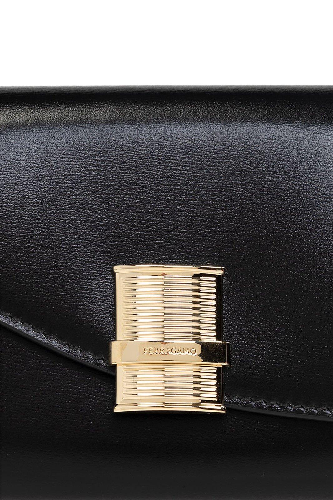 Shop Ferragamo Fiamma Compact Wallet In Nero