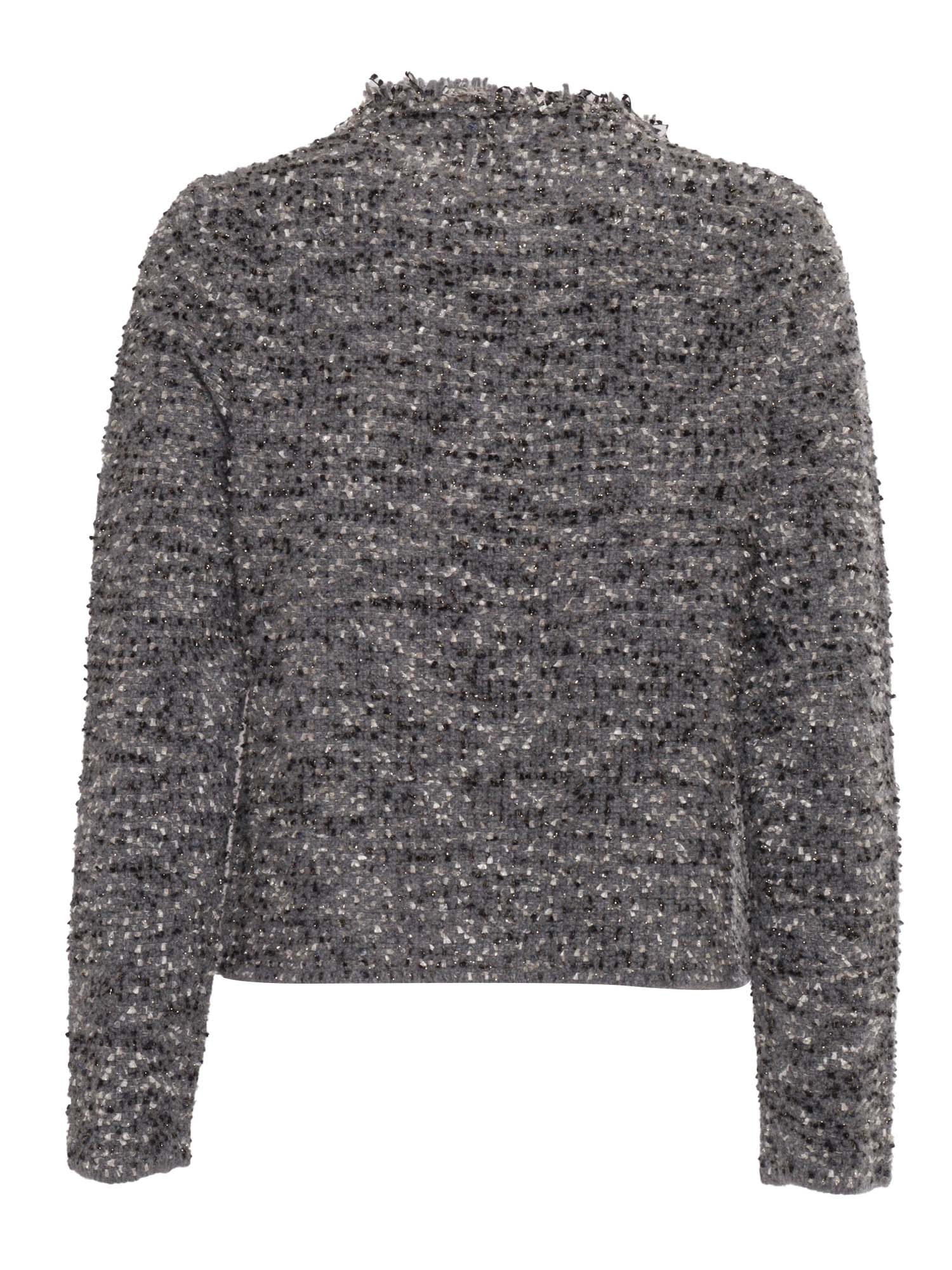 Shop Kangra Knitted Chanel Jacket In Grey