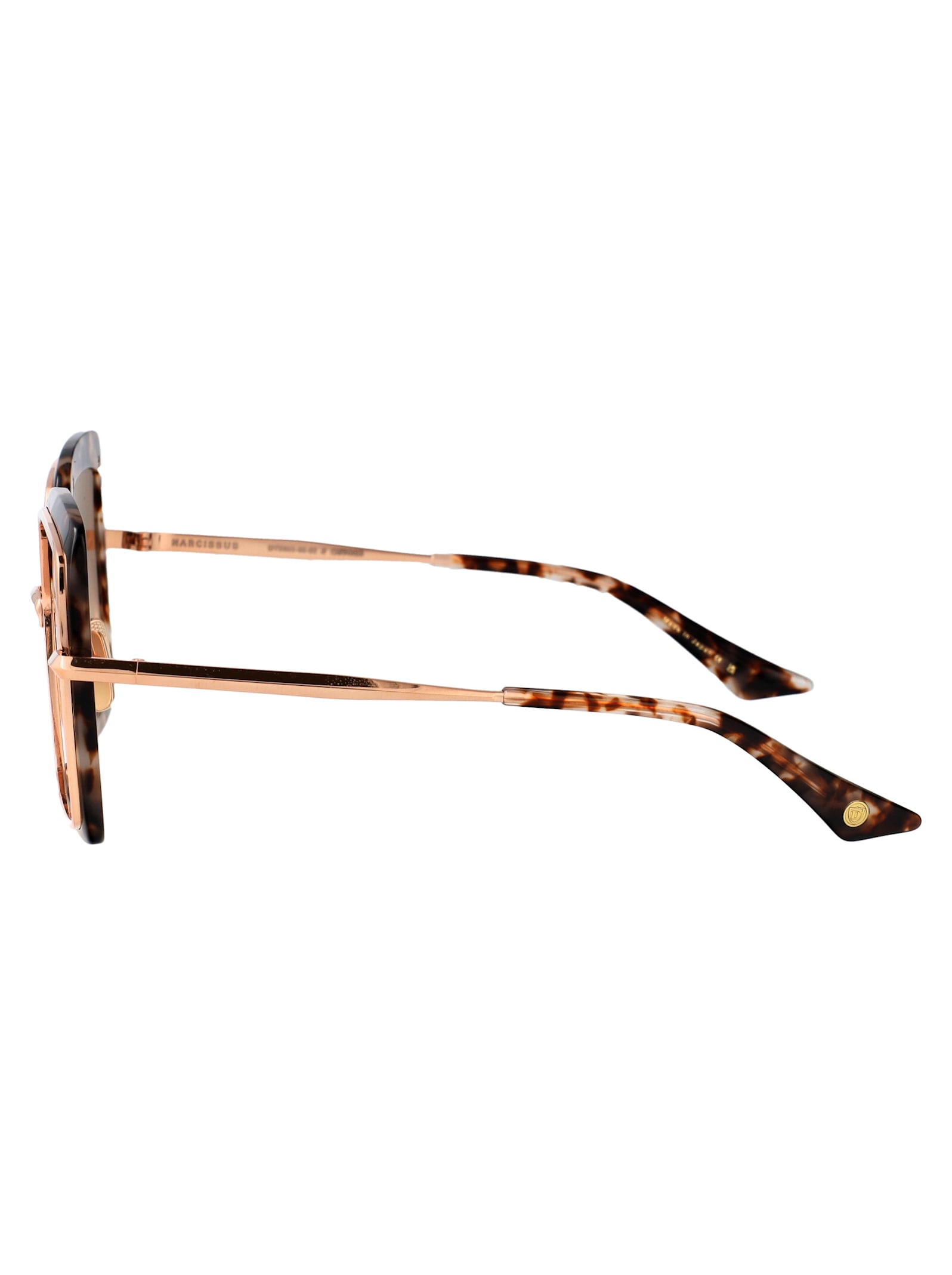 Dita Sunglasses In Cream Tortoise - Rose Gold W/ Dark Brown To Clear