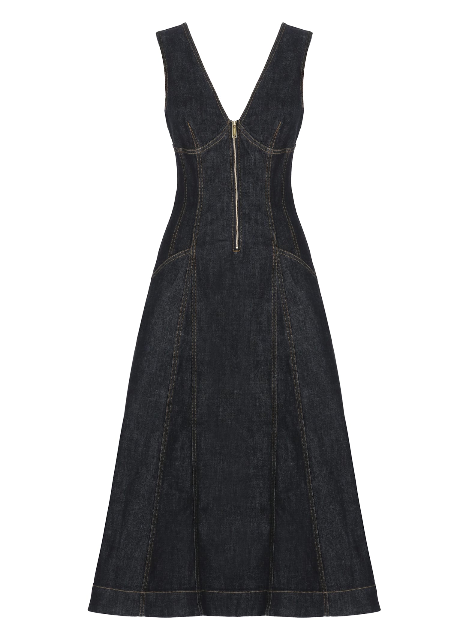 Indigo Denim Midi Dress