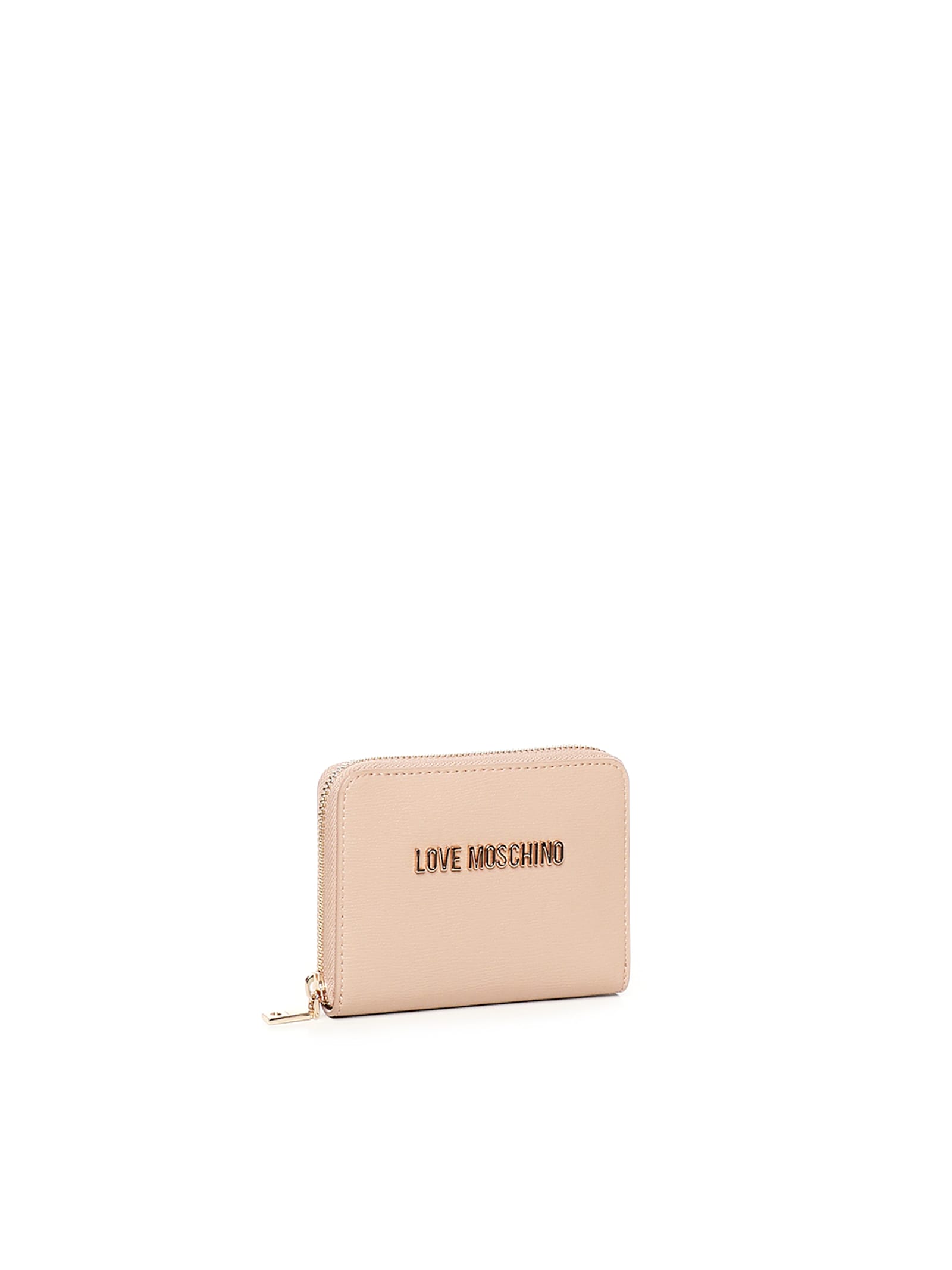 Love Moschino Zip Around Wallet With Logo In Pink