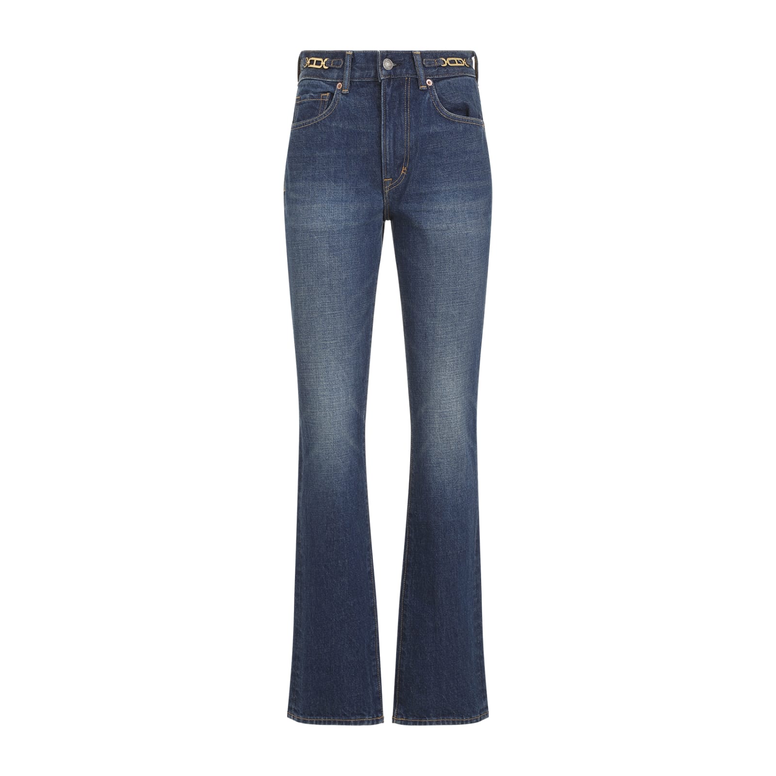 Tom Ford High-waist Straight Cotton Jeans In Blue Indigo