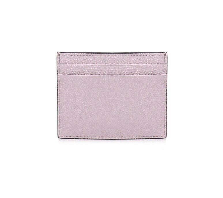 Shop Valentino Vlogo Plaque Cardholder In Water Lilac