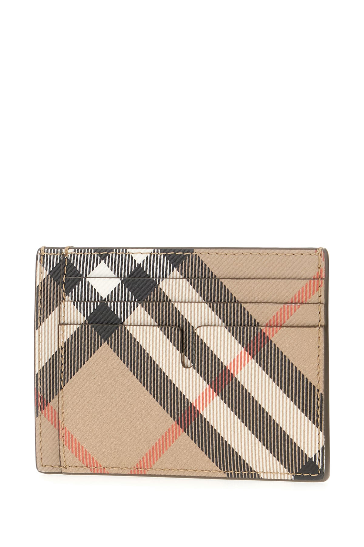 Shop Burberry Printed Fabric Card Holder In Sand