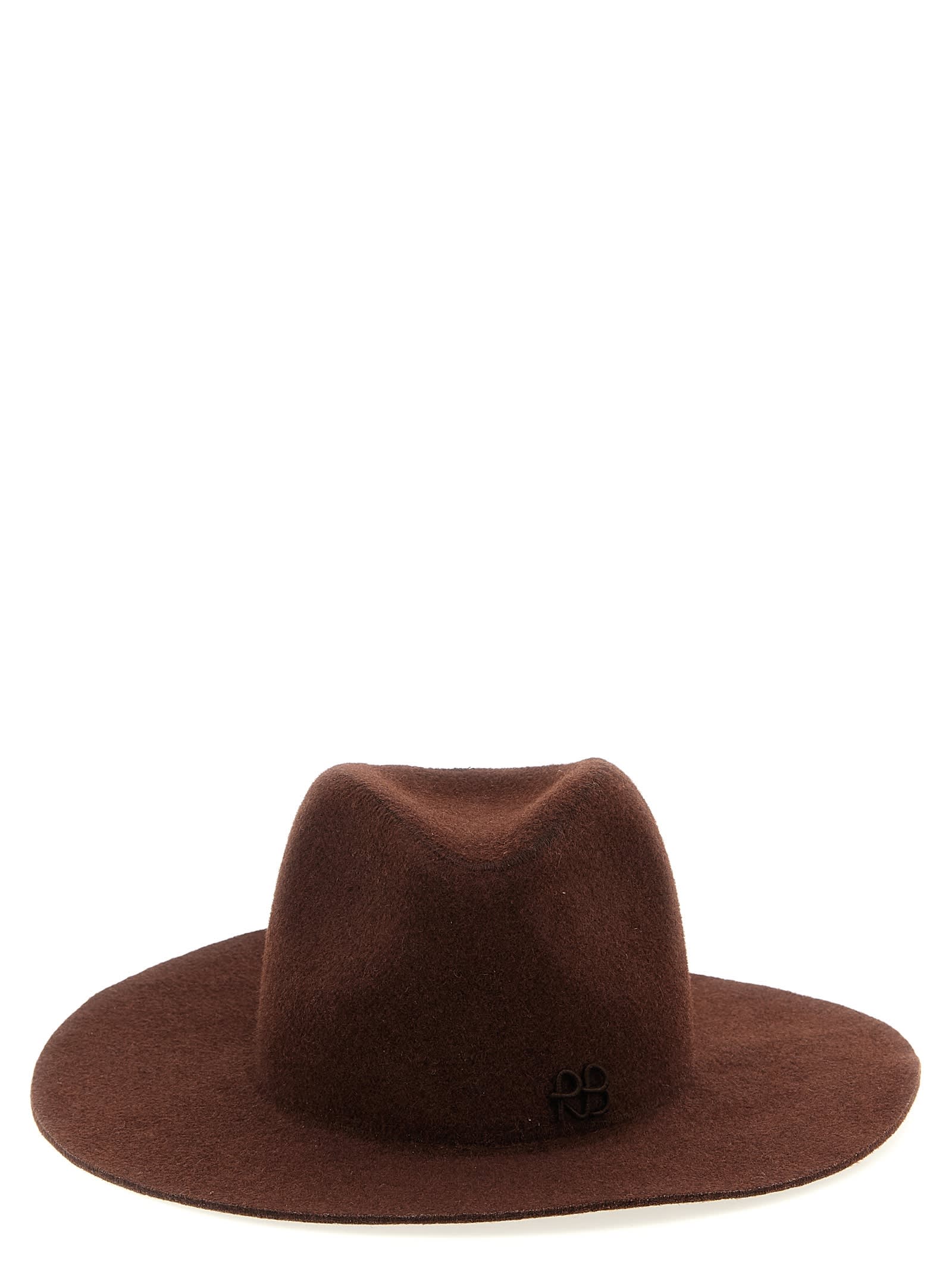 Ruslan Baginskiy Monogram-embellished Fedora Hat In Brown