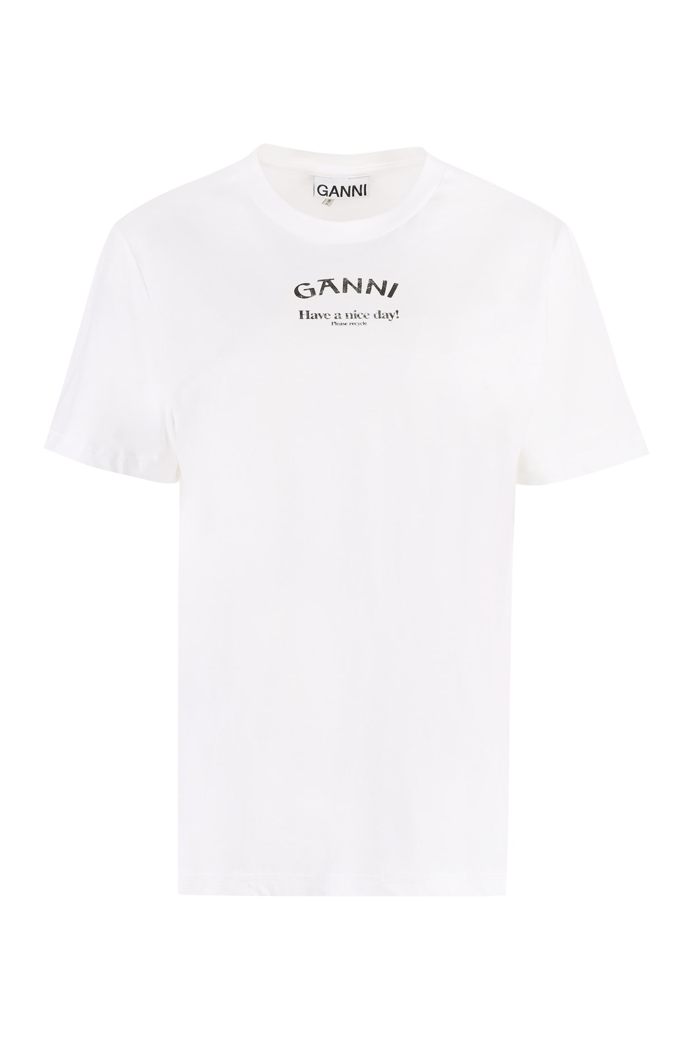 Ganni Printed Cotton T-shirt