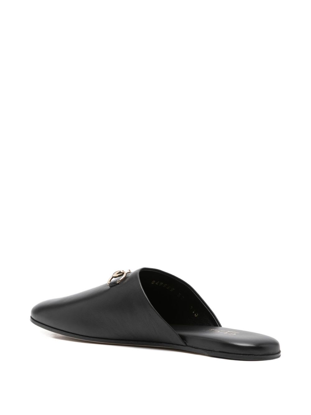Gucci Women Black Nappa Leather Mules With Horsebit