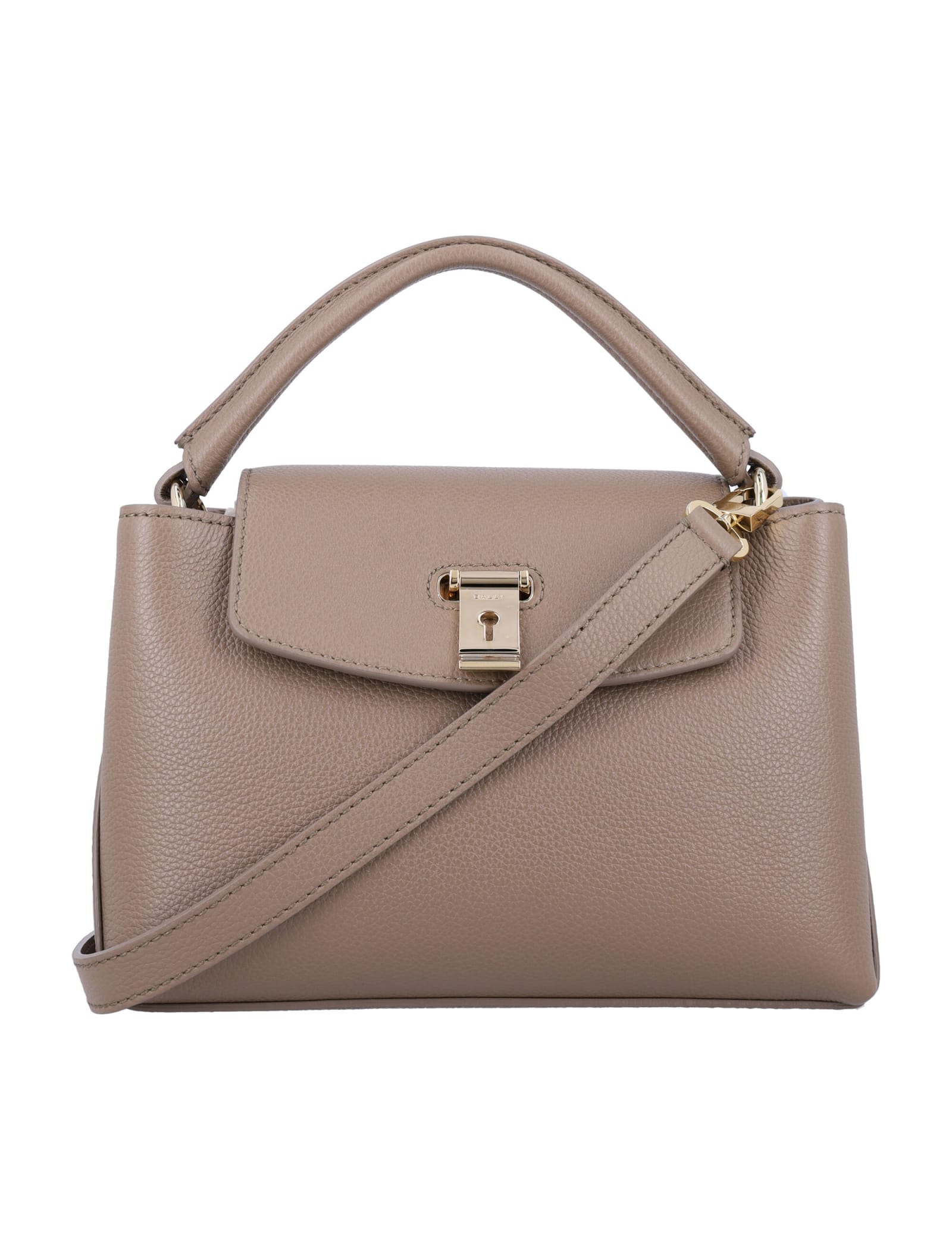 Shop Bally Layka Sm Handle Bag In Deep Sepia 23+y.gold