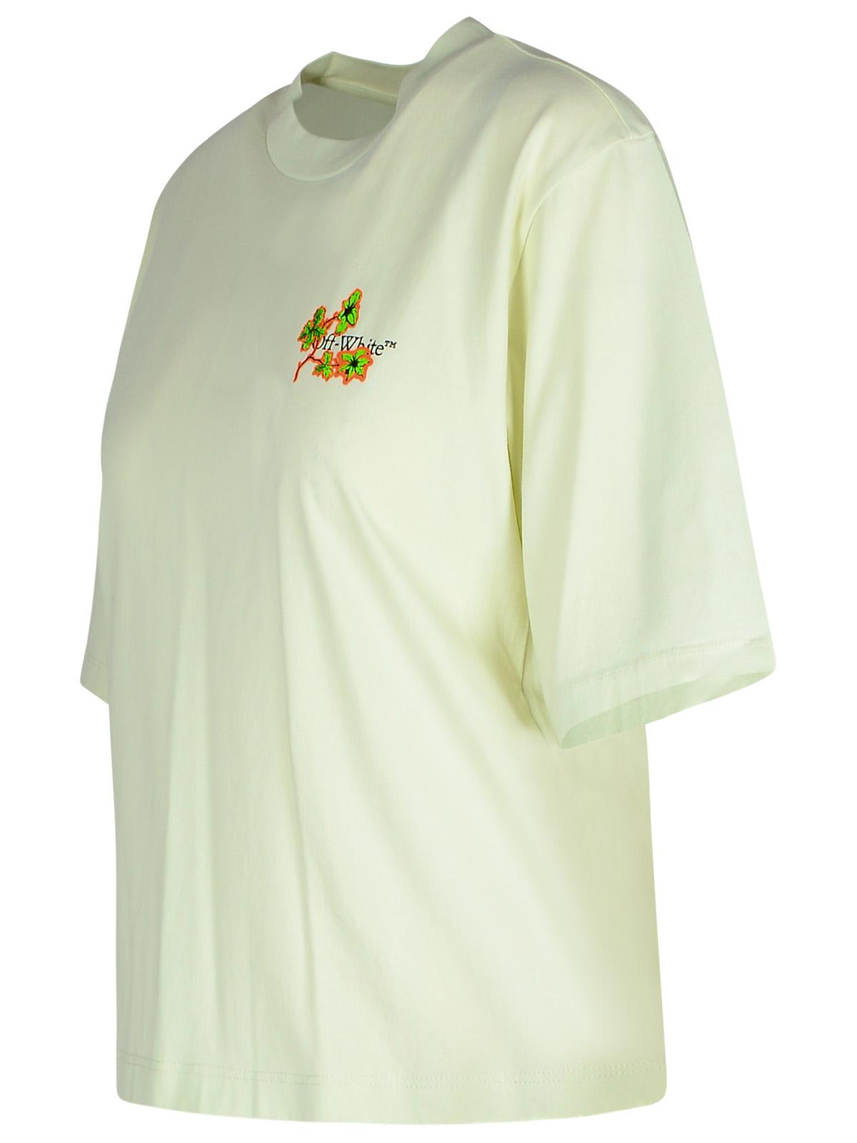 Shop Off-white Ramage Flower Green Cotton T-shirt