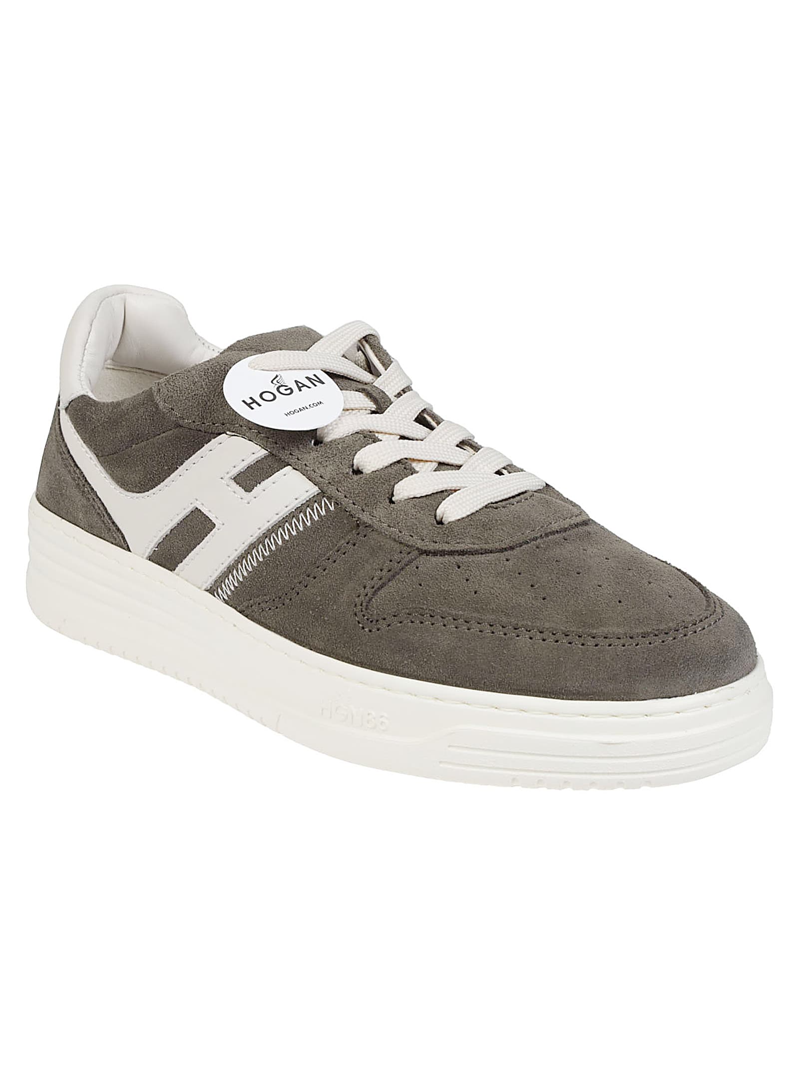 Hogan Lace-up Suede Sneakers With Memory Foam Insole In Gray