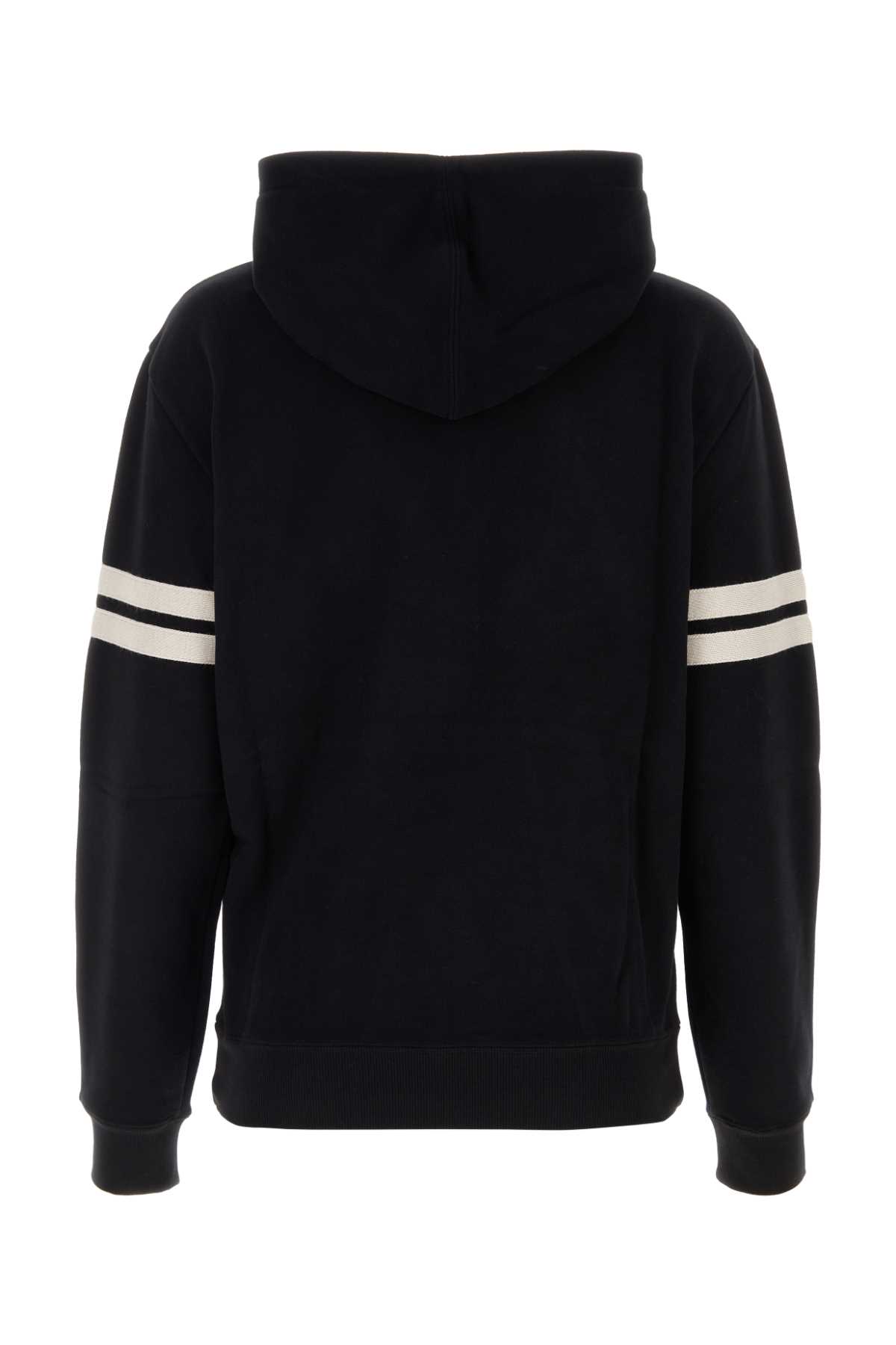 Shop Saint Laurent Black Stretch Cotton Sweatshirt In Noirnaturel