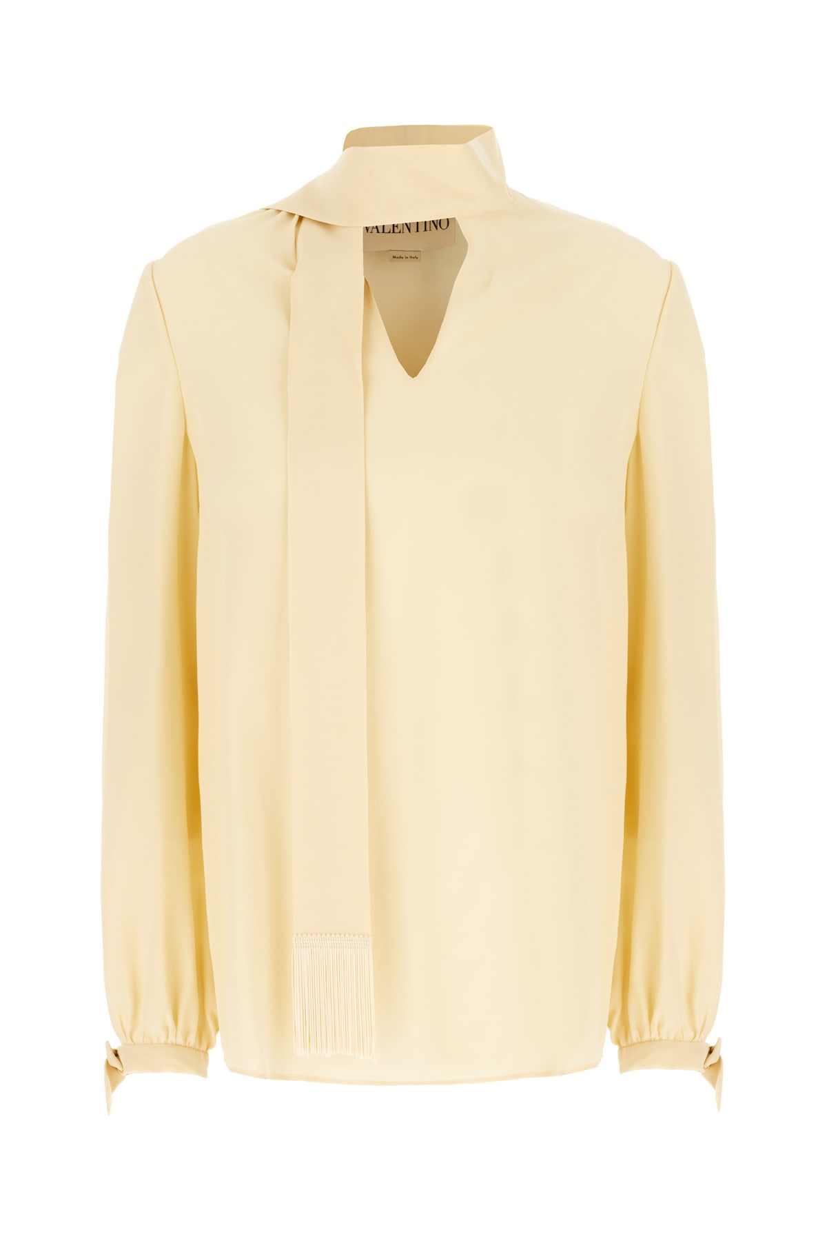 Valentino Cream Silk Blouse In Sand