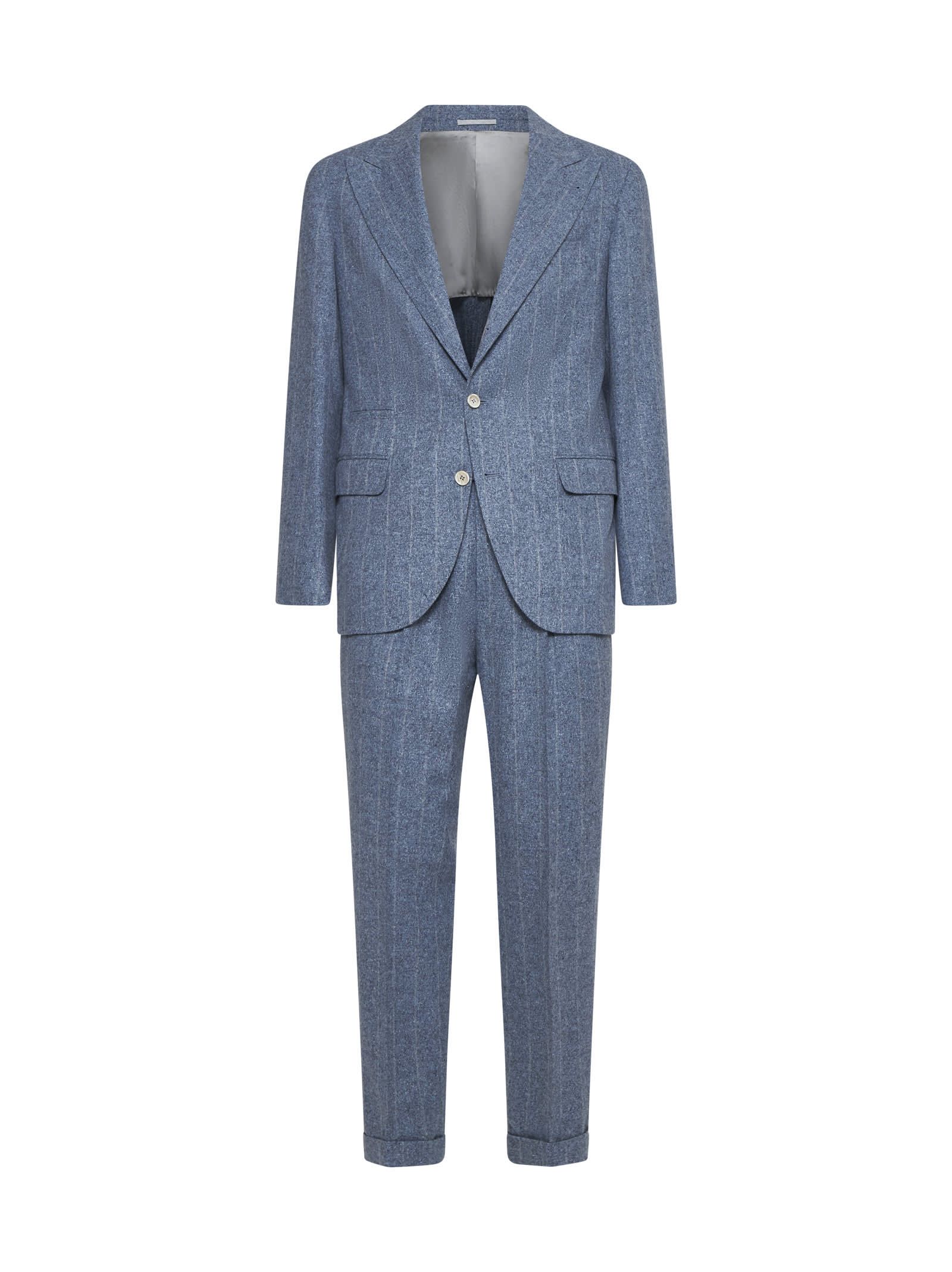 Shop Brunello Cucinelli Suit In Clear Blue