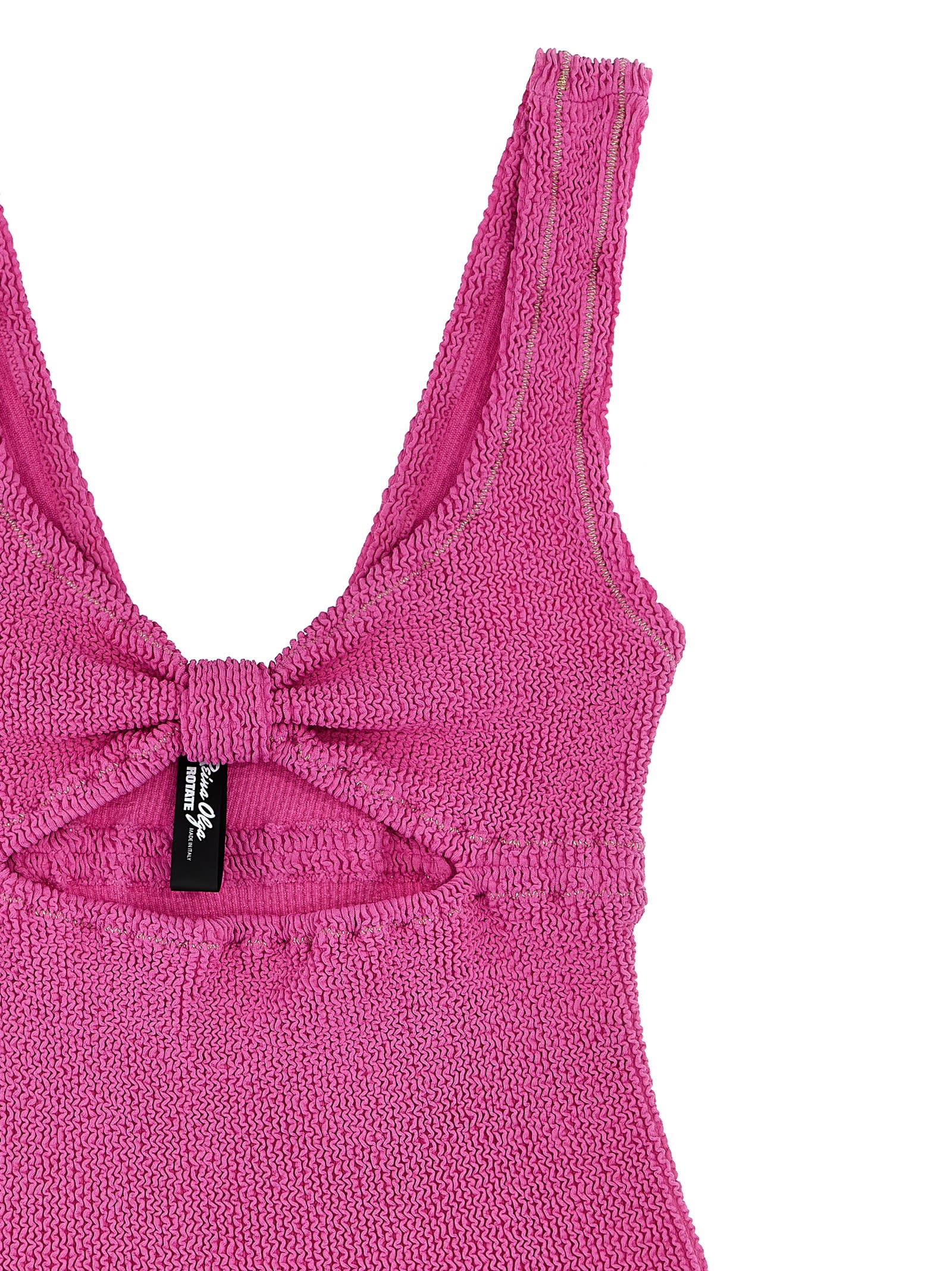 Rotate Birger Christensen Reina Olga Swimsuit Bow Detail In Pink