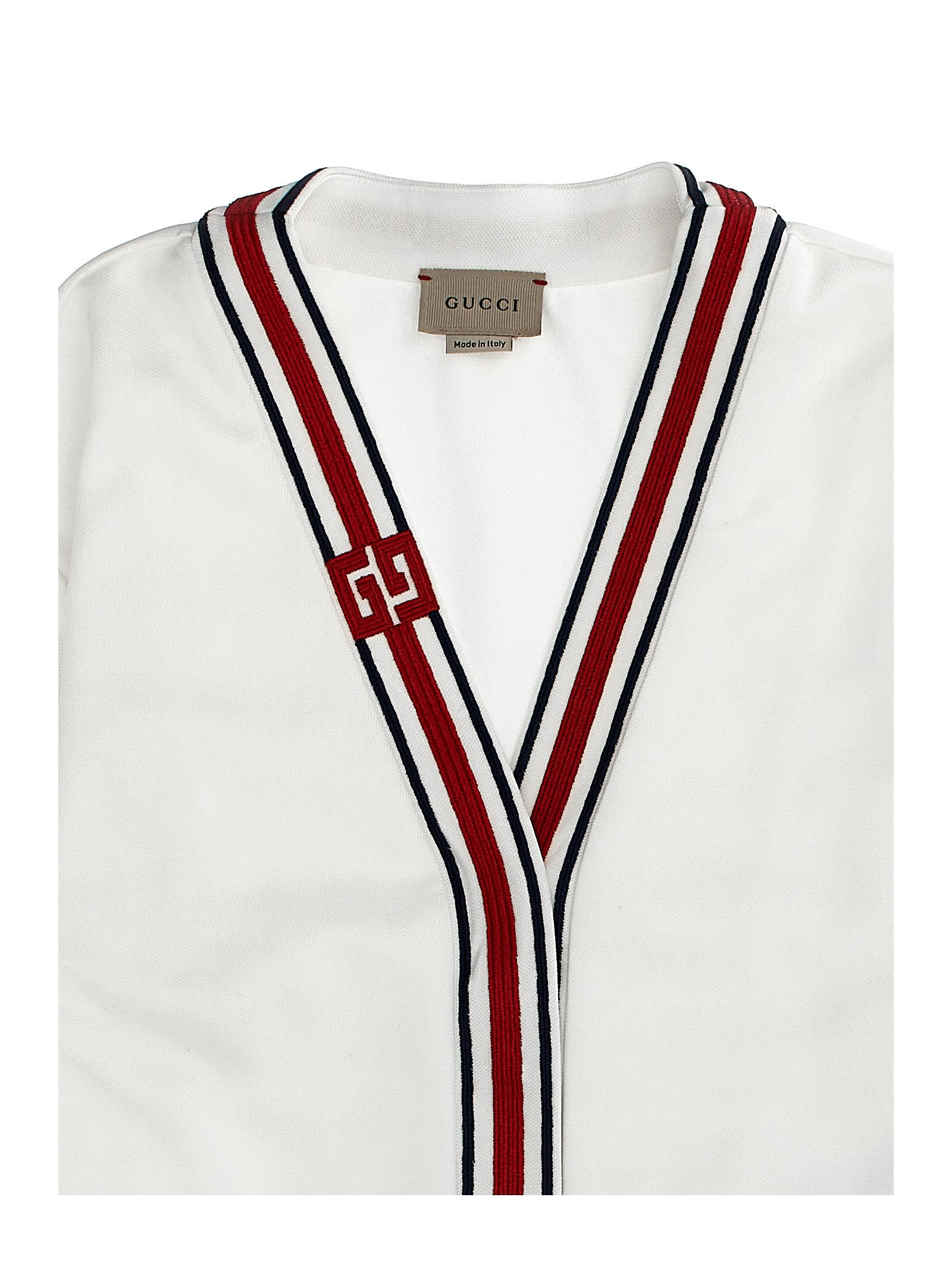 Shop Gucci Gg Quadro Cardigan In White