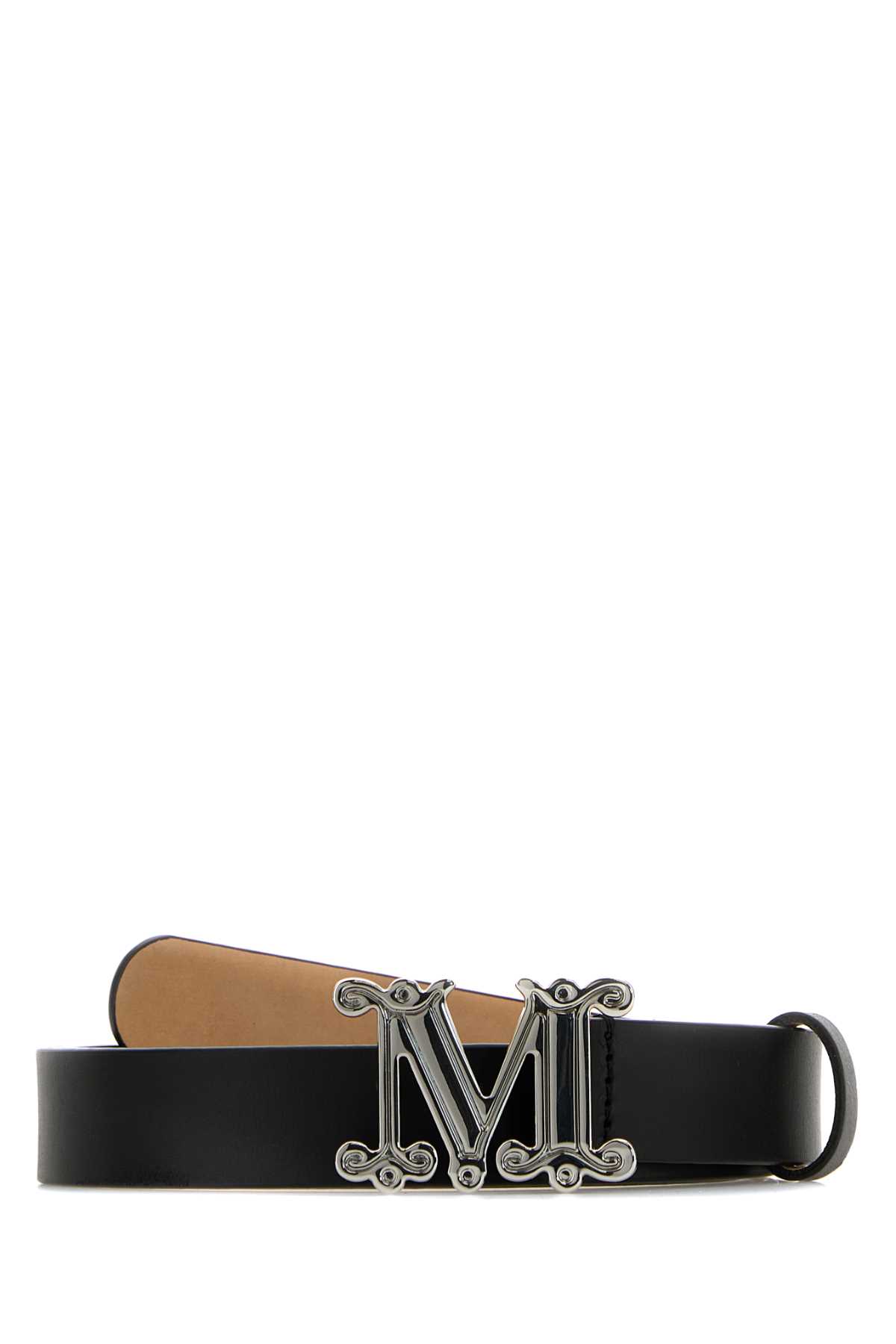 Max Mara Black Leather Belt In Black