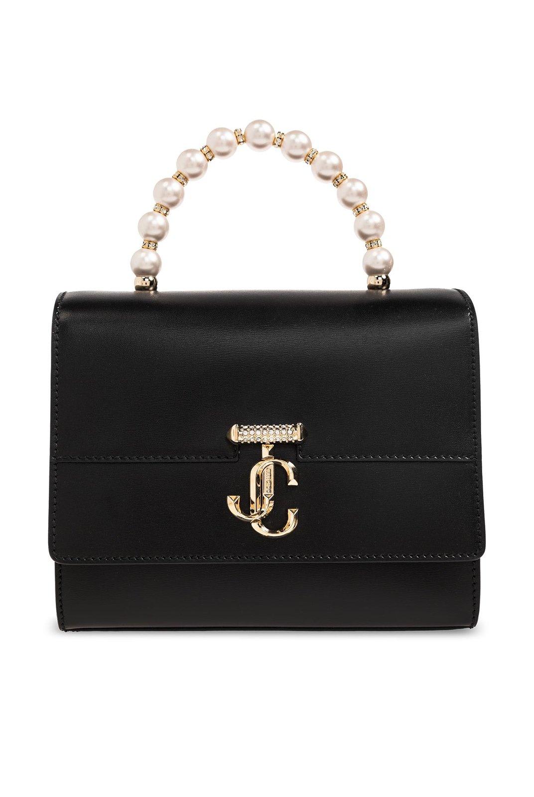 Shop Jimmy Choo Avenue Small Shoulder Bag In Black/light Gold