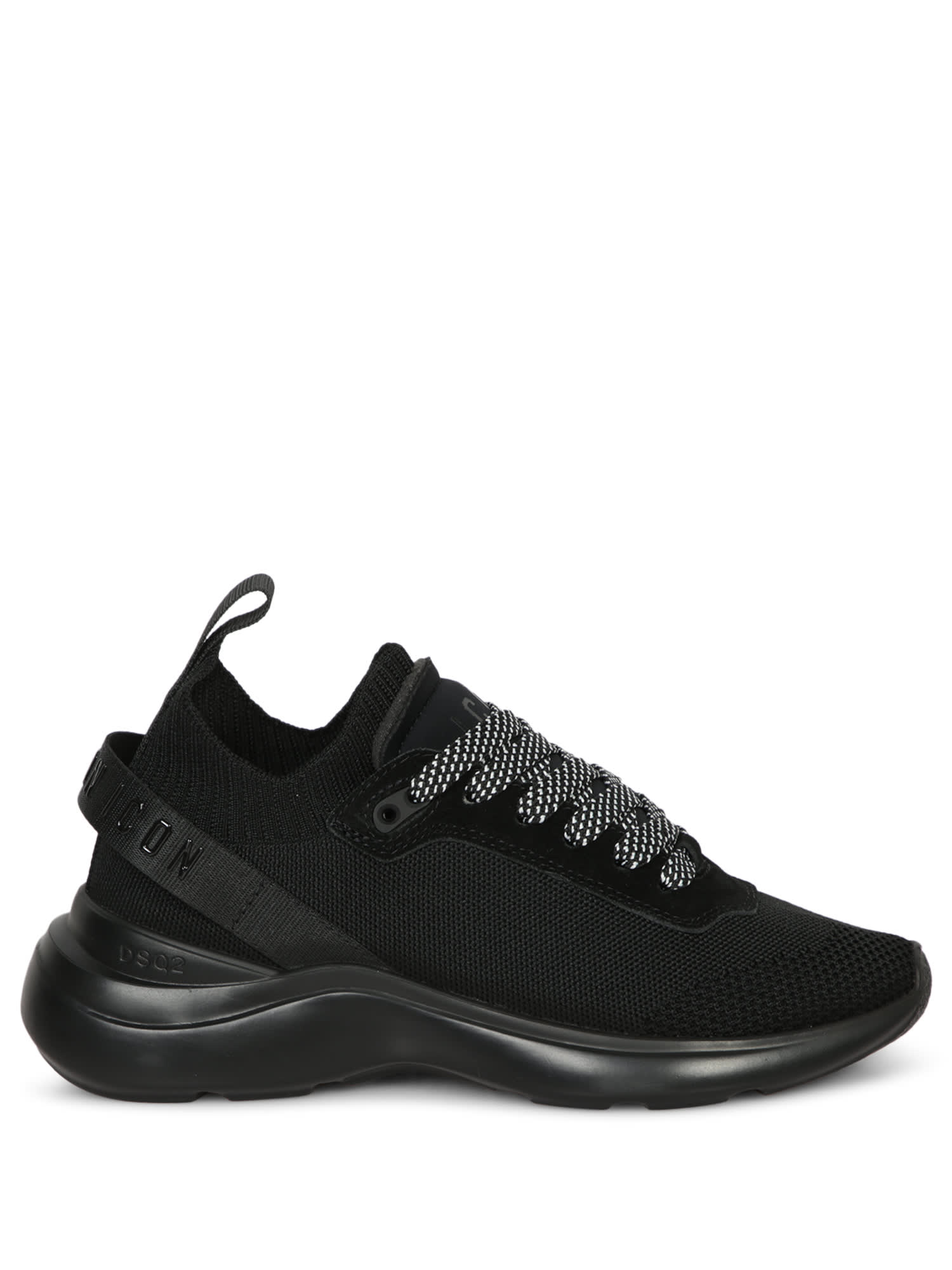 Fly Lace Logo Ton Black Sneakers