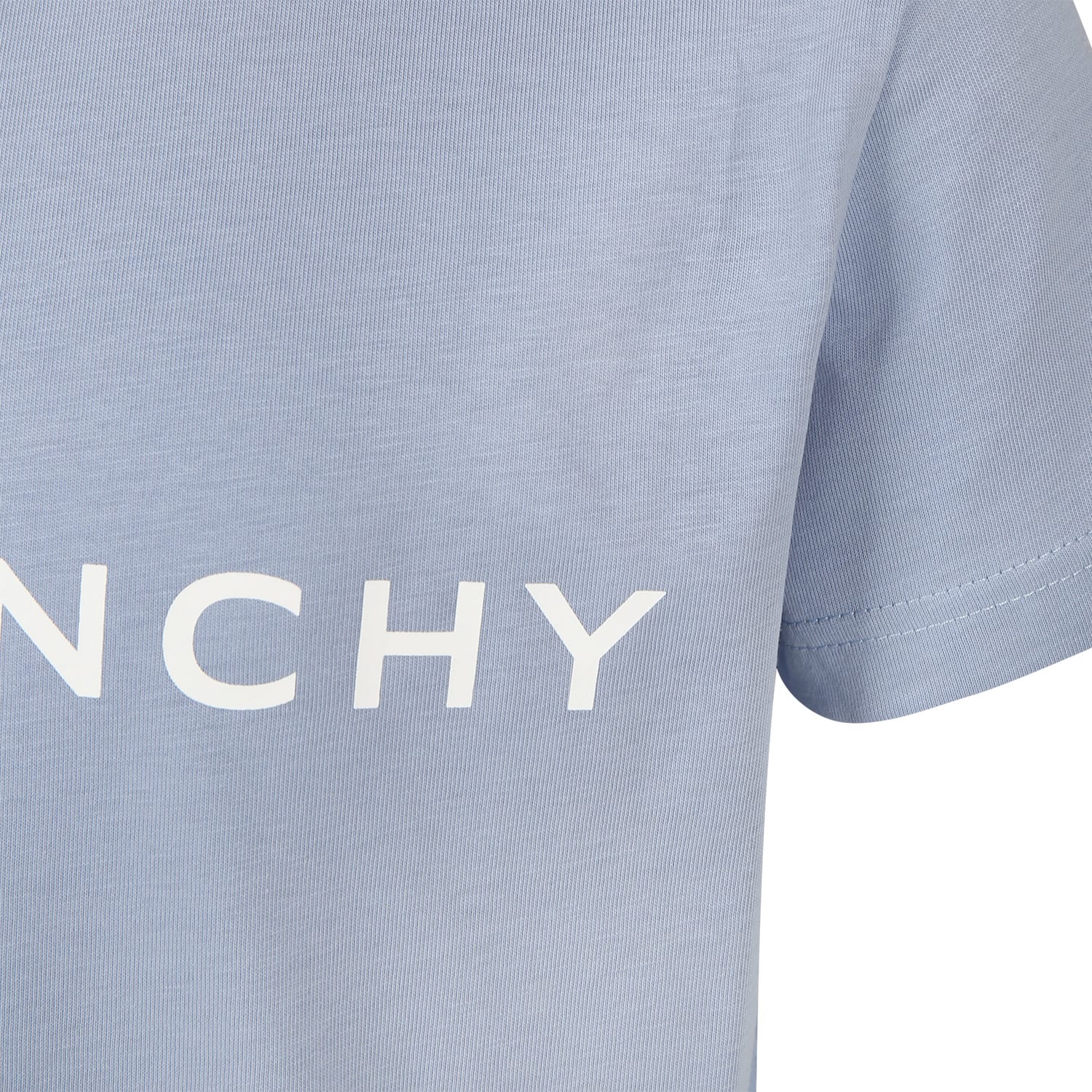 Shop Givenchy Light Blue T-shirt For Boy With Logo In Blu Cielo