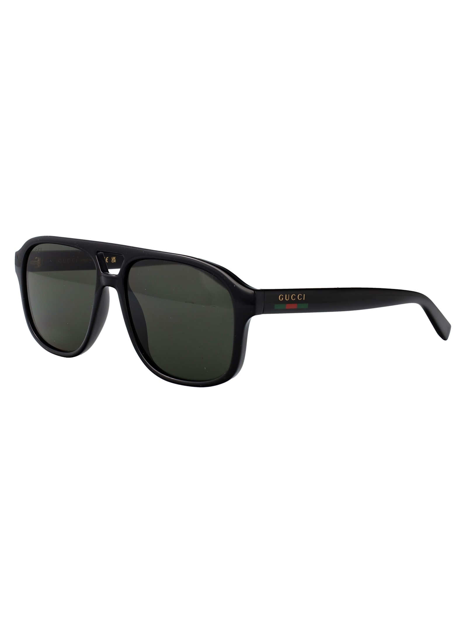 Gucci Black-black-grey Injectate Sunglasses In Multi