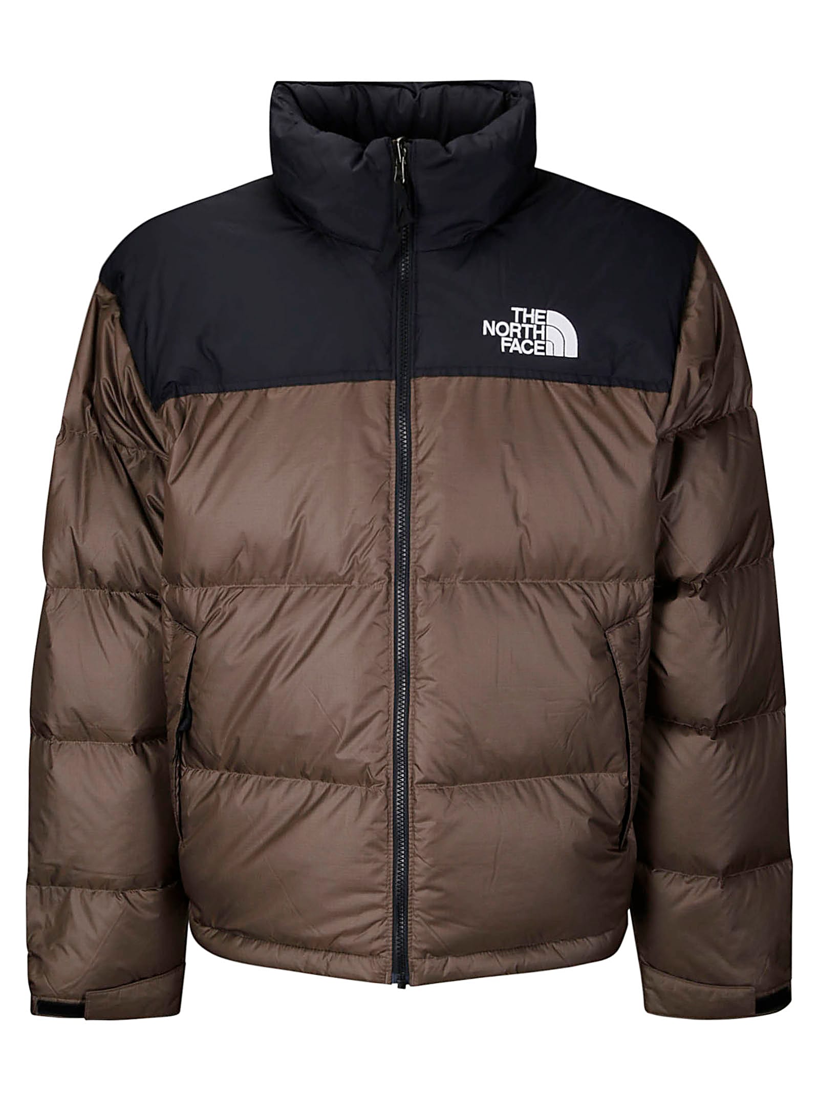 Shop The North Face M 1996 Retro Nuptse Jacket In Smokey Brown/tnf Black